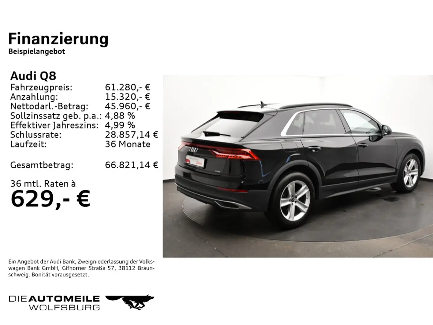 Audi Q8 55 TFSI quattro tiptronic AHK/Pano/Rückfahrka Schwarz - 2