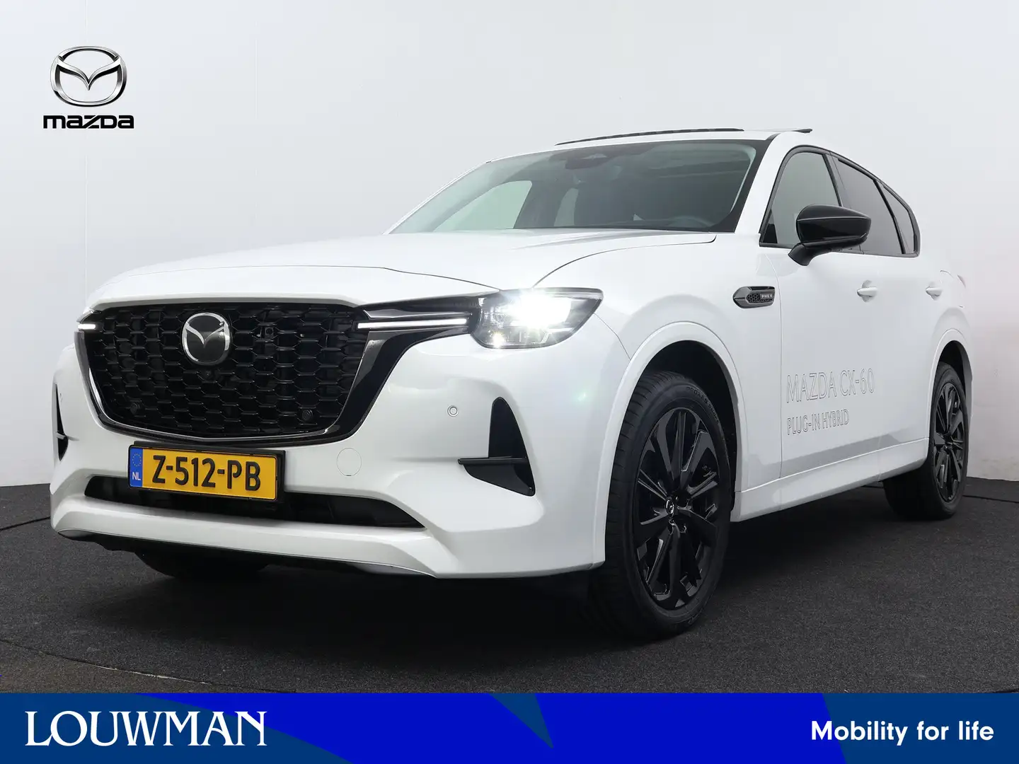 Mazda CX-60 2.5 e-SkyActiv PHEV Homura met alle optiepakketten Wit - 1