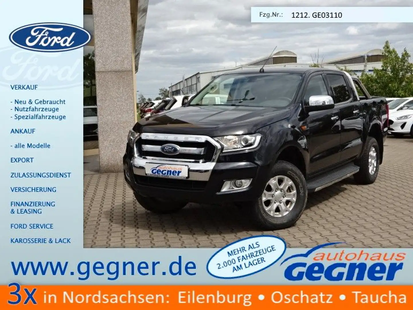 Ford Ranger Doka 160PS XLT 4x4 AHK Offroad Schwarz - 1