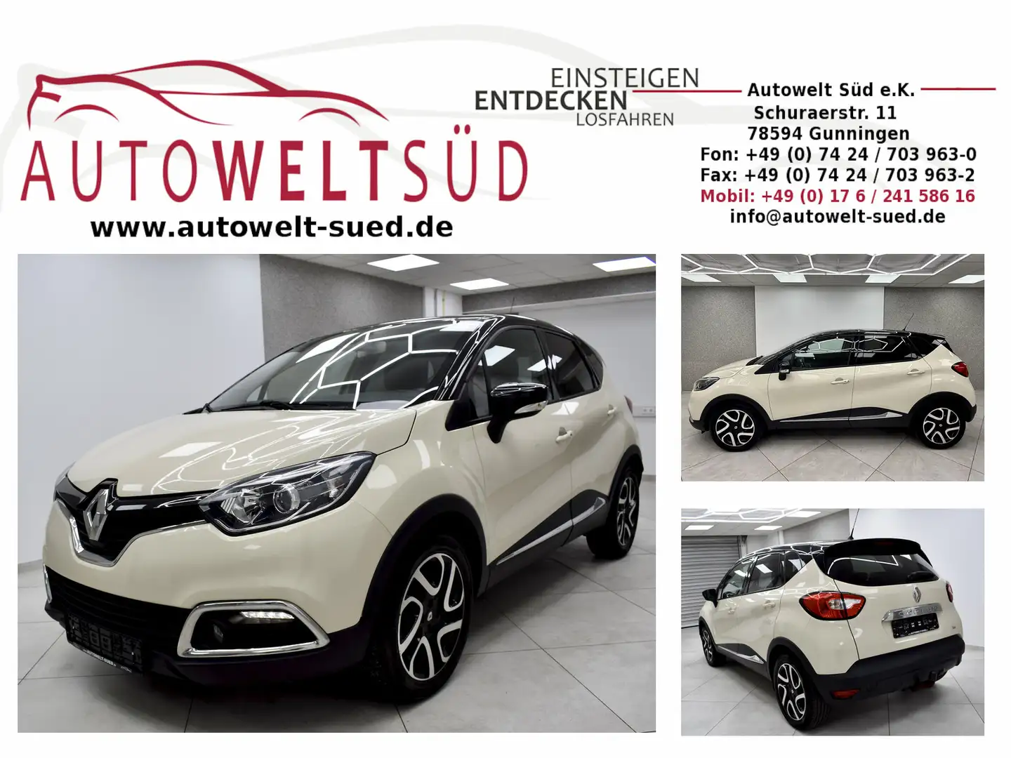 Renault Captur 0.9 TCE Energy Luxe Navi AHK SHZ Tempomat Bianco - 1