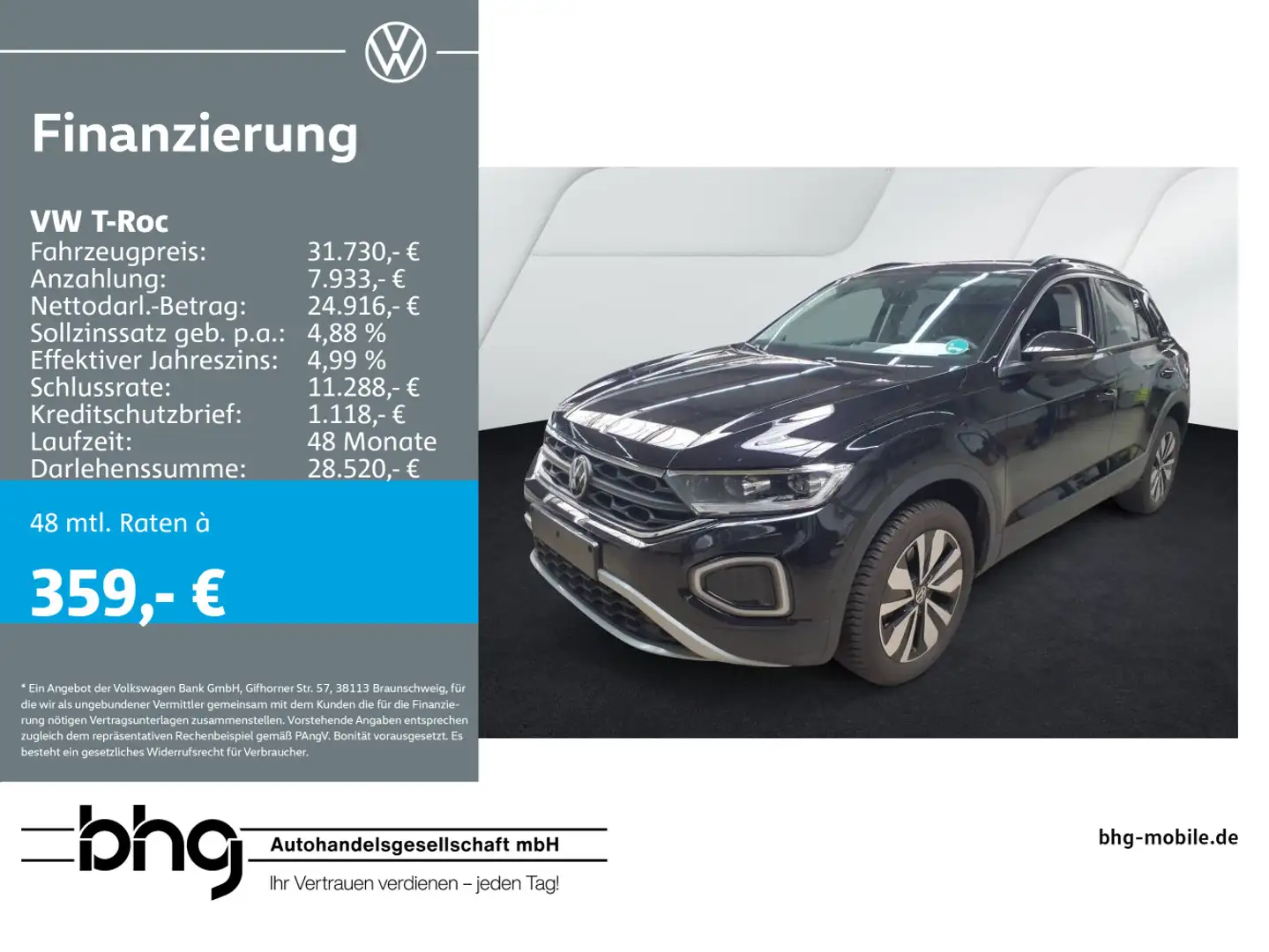 Volkswagen T-Roc 2.0 TDI SCR DSG GOAL Schwarz - 1