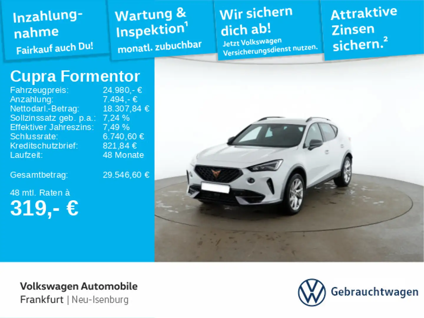 CUPRA Formentor 1.5 TSI DSG Navi Frontkamera Rückfahrk Weiß - 1