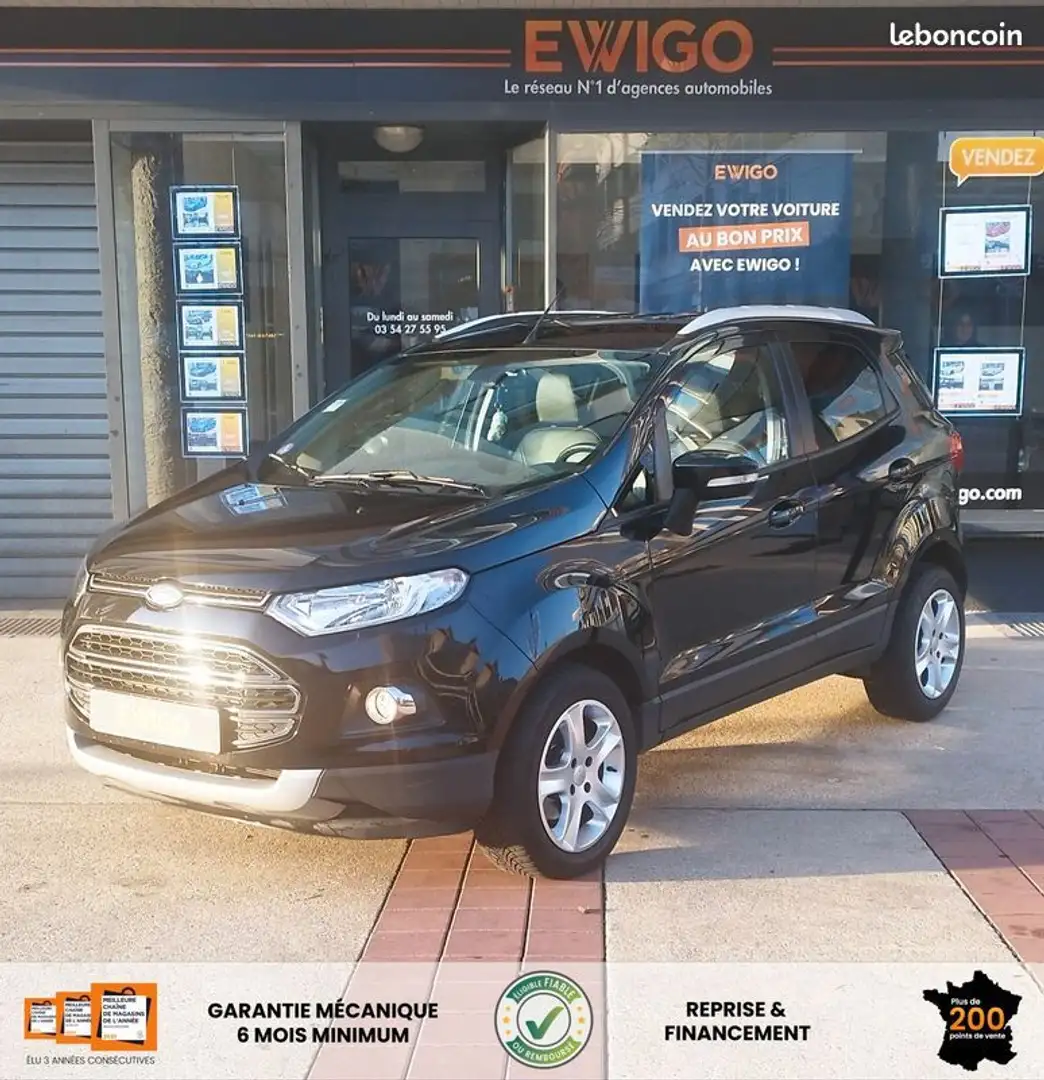 Ford EcoSport 1.0 ecoboost 125ch bva titanium 1er main pack hiver jantes ete 17p sieges chauffants Noir - 1