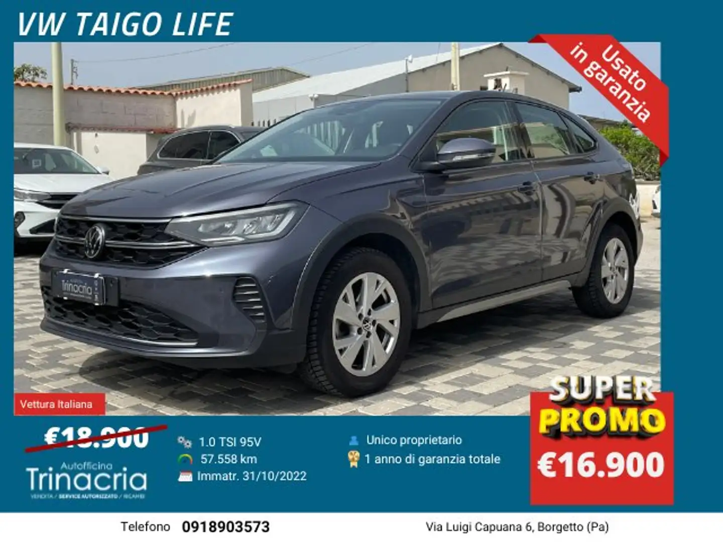 Volkswagen Taigo Life 1.0 TSI 95CV Vari colori disponibili Grigio - 1