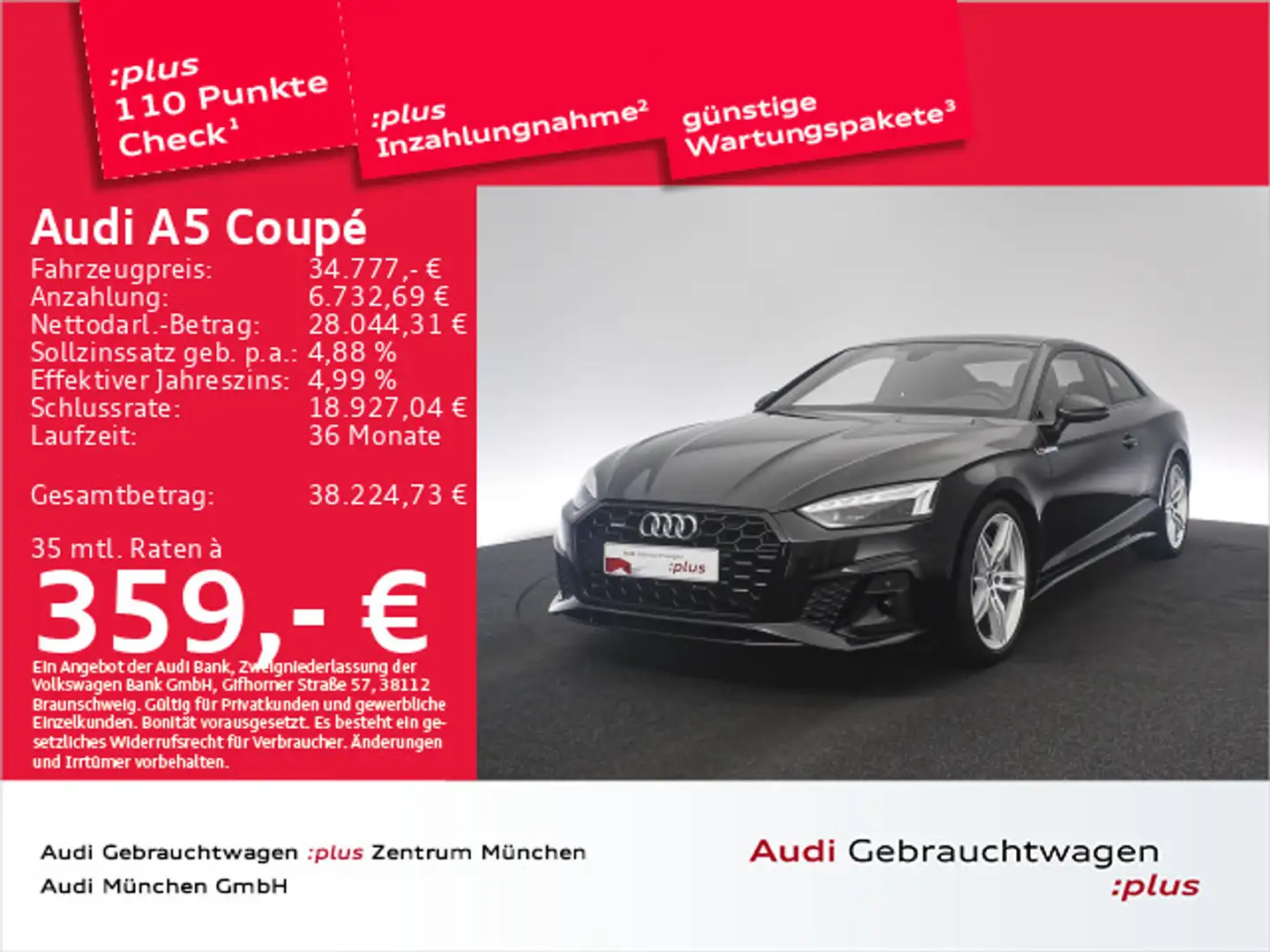 Audi A5 50 TDI qu. S line Pano/Virtual+/Matrix Zwart - 1