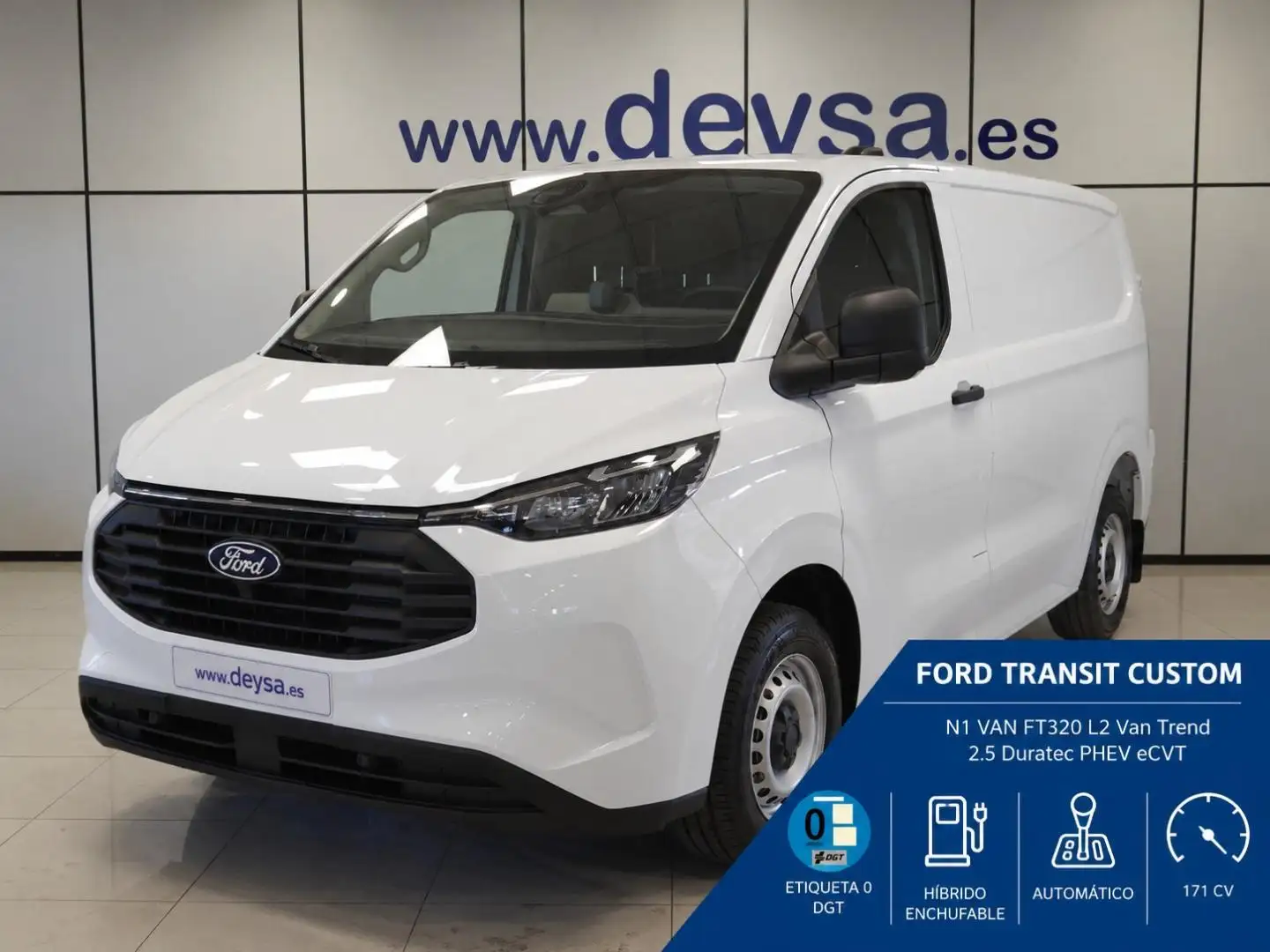 Ford Transit Custom Van 2.5 Duratec PHEV 171kW 320 L2 T Blanco - 1