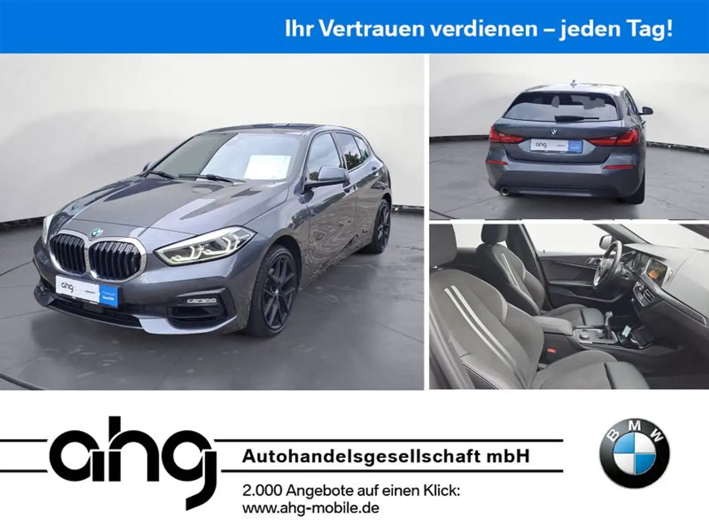 BMW 118 i Limousine Sport Line Navi LED Bluetooth PDC Grau - 1