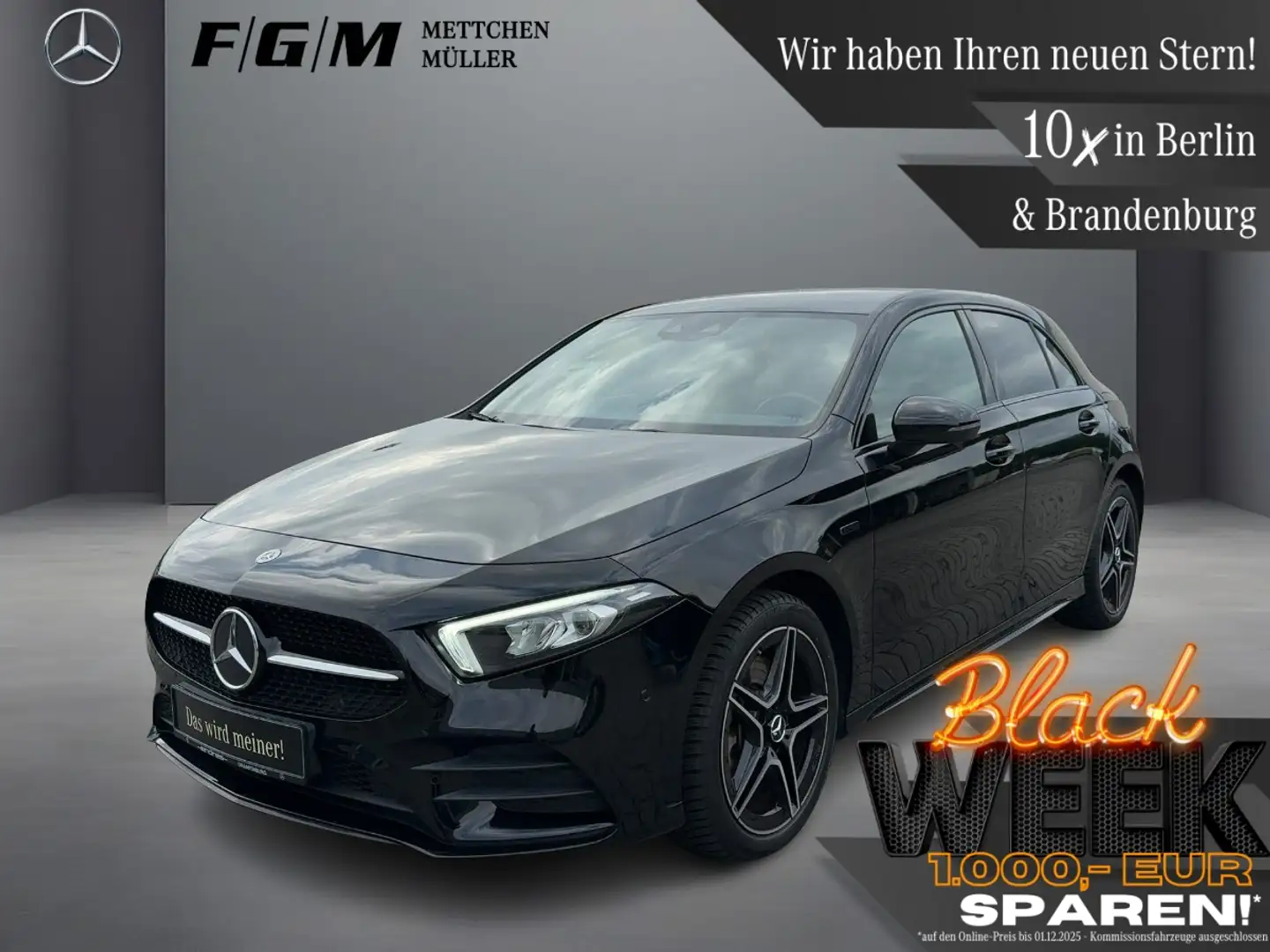 Mercedes-Benz A 250 e AMG Line Night|Sitzhz|Kam|Keyless|LED Schwarz - 1