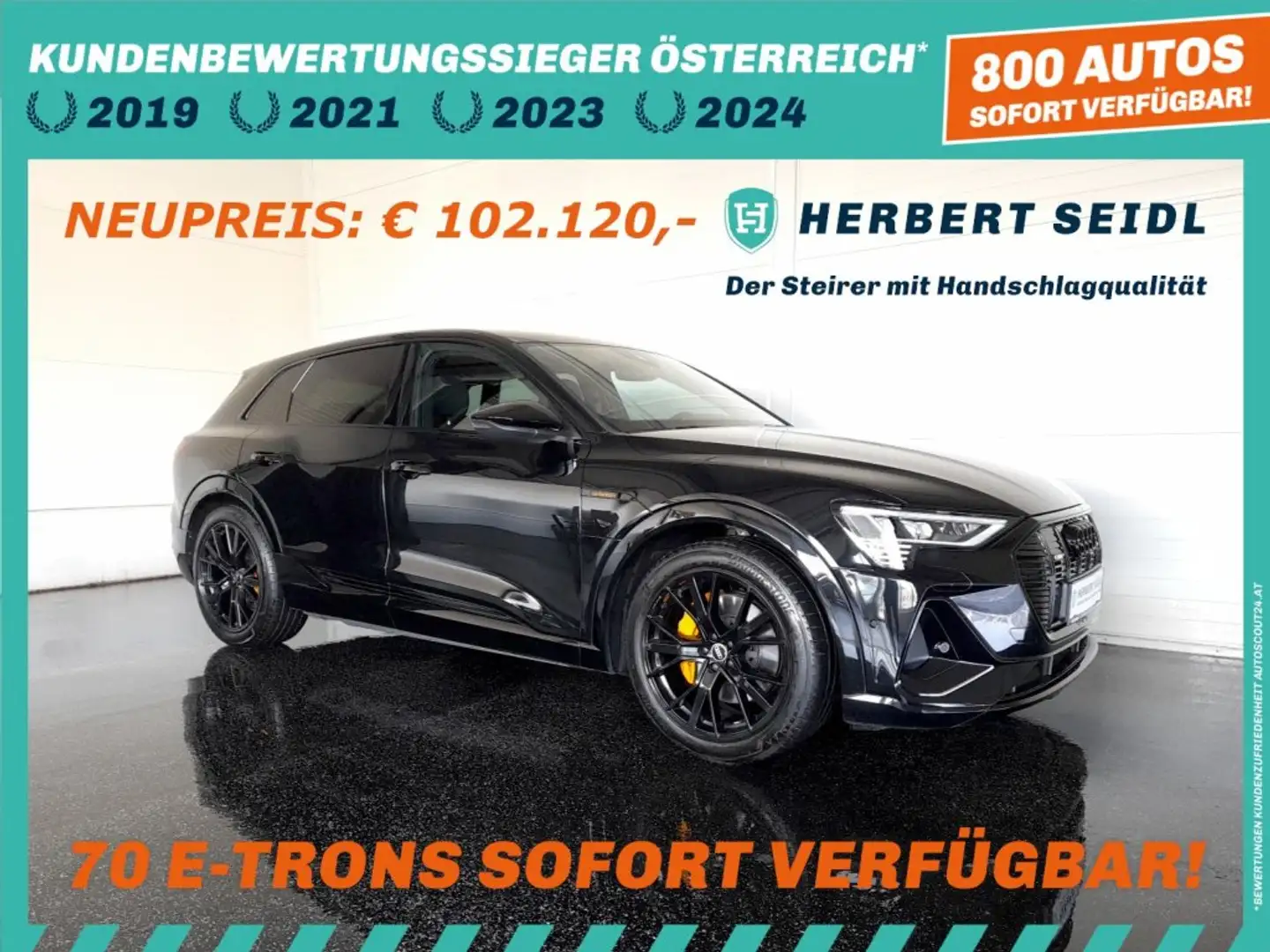 Audi e-tron 95 kWh quattro S-LINE BLACK EDITION *NP € 102.120,- / 21 ZOLL / MEMORY SPORTSITZE / BANG & OLUFSEN / OPTIK BLACK* Schwarz - 1