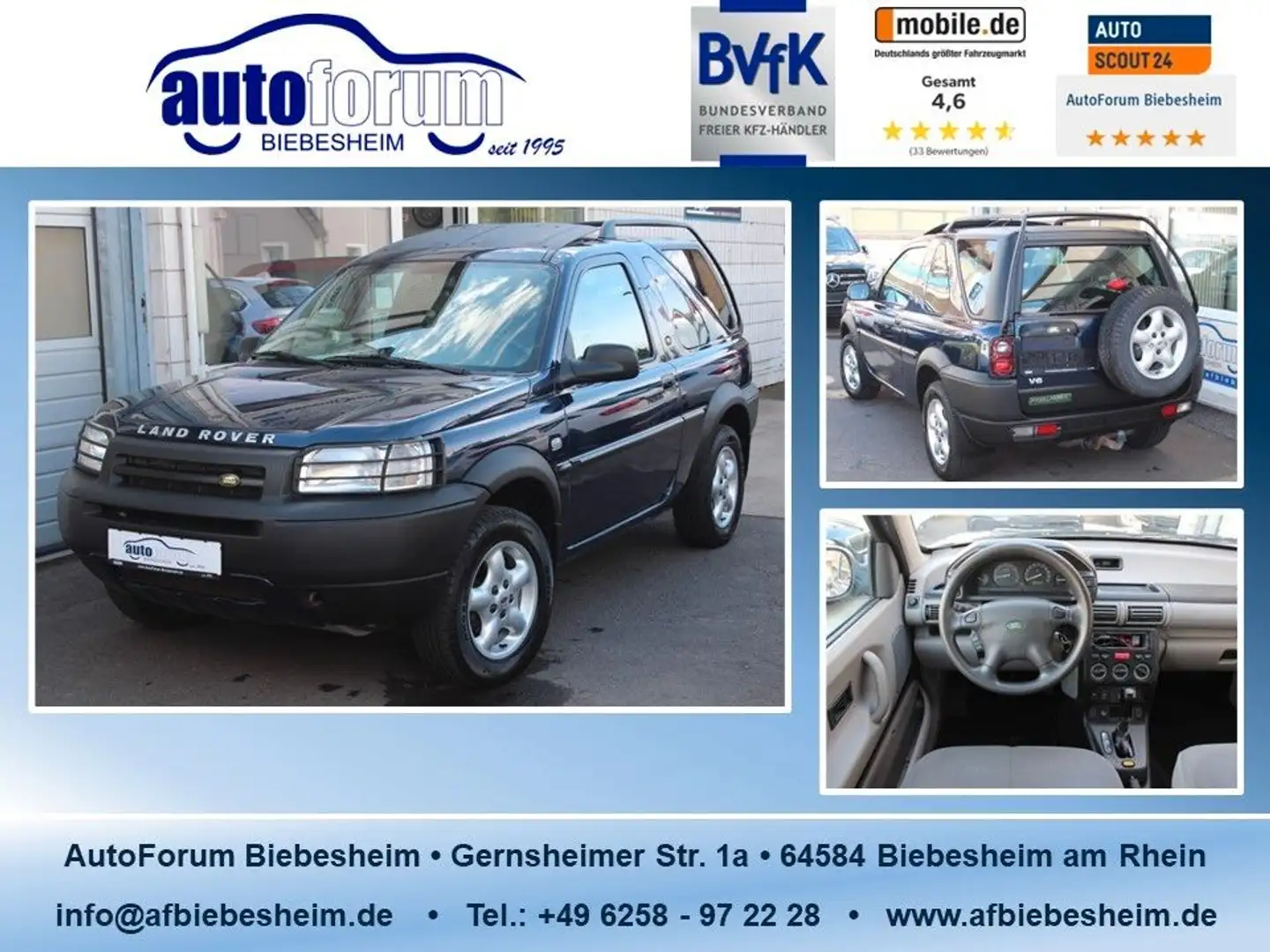 Land Rover Freelander 2.5 V6 Aut. Station Wagon E Klima*AHK Modrá - 1
