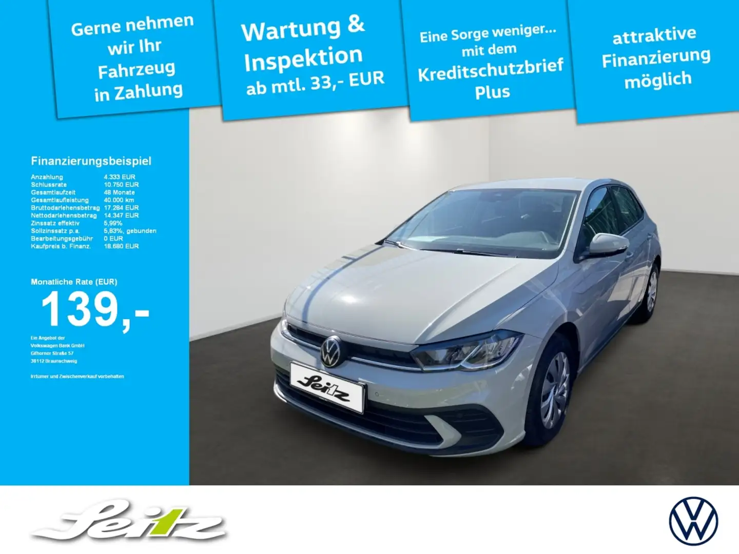 Volkswagen Polo VI 1.0 TSI Life *LED*PDC*DAB* Gris - 1