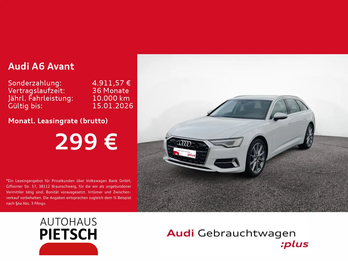 Audi A6 50 TFSIe advanced quattro Weiß - 1