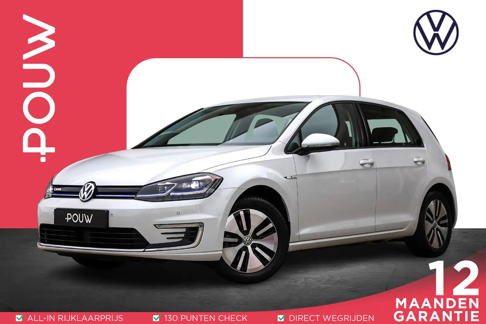 Volkswagen e-Golf 136pk E-DITION | SoH 92% | Parkeersensoren | Adapt Blanc - 1