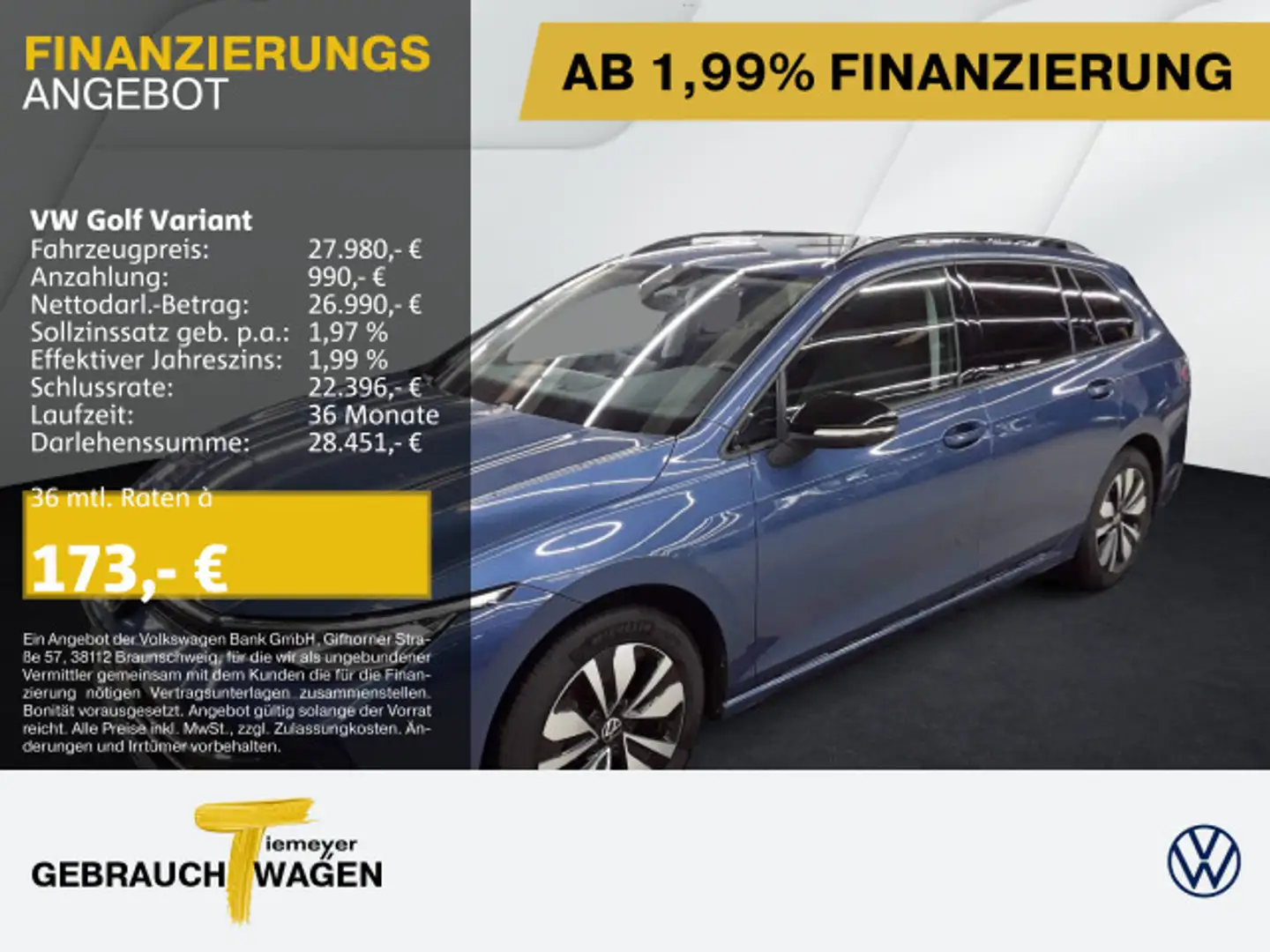 Volkswagen Golf Variant 1.5 TSI DSG GOAL NAVI AHK KAMERA LE Blau - 1