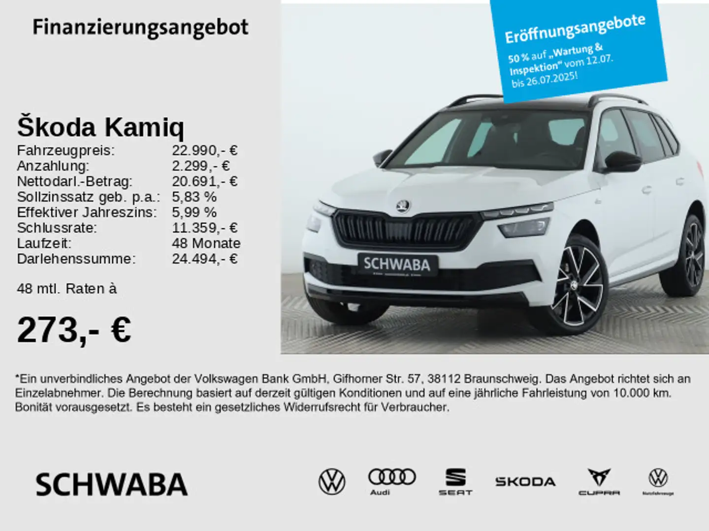 Skoda Kamiq Monte Carlo 1.5 TSI DSG *PANO*LED*NAV*18"* Weiß - 1
