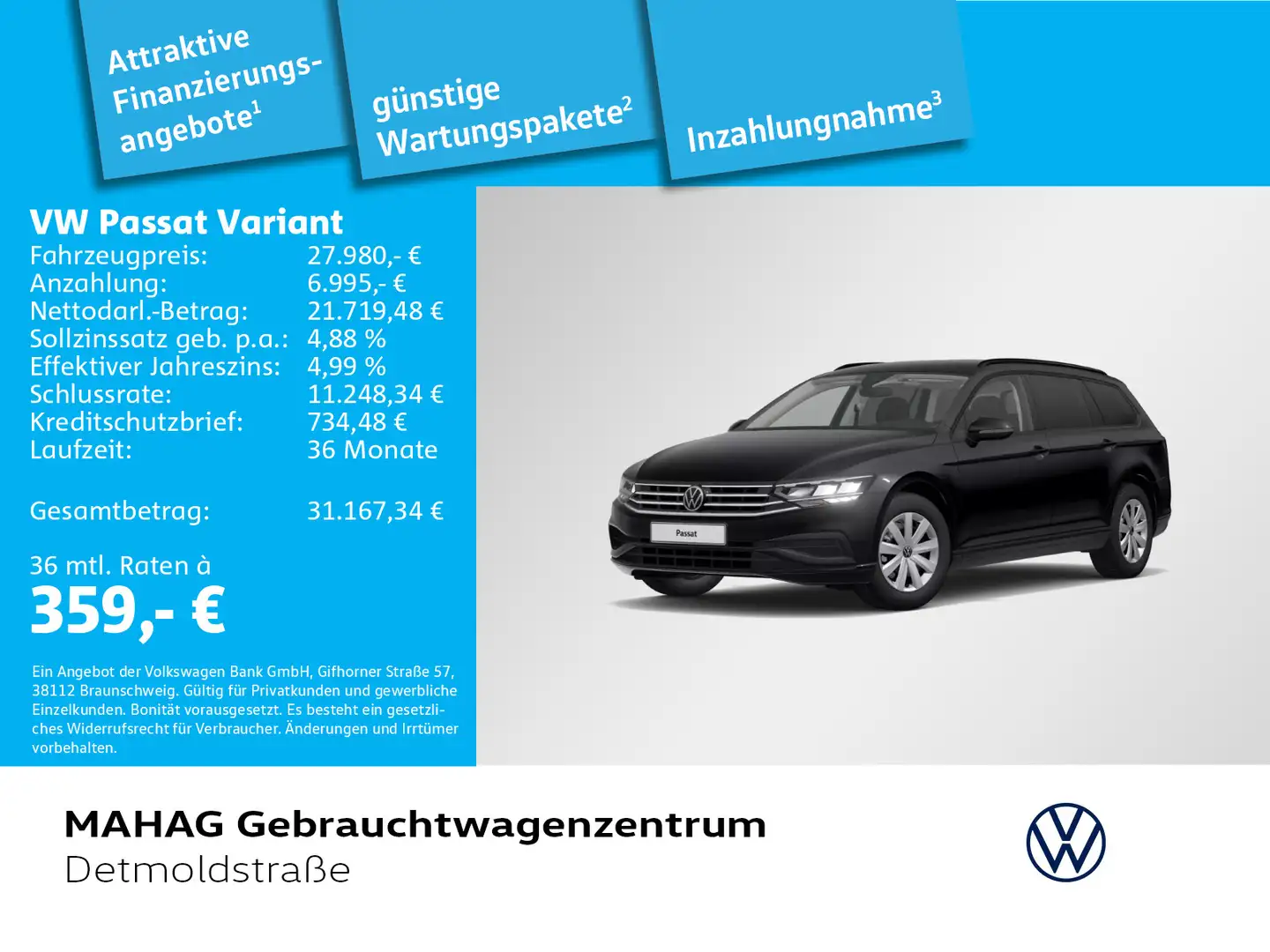Volkswagen Passat Variant 1.5 TSI Business Premium AHK Navi Schwarz - 1