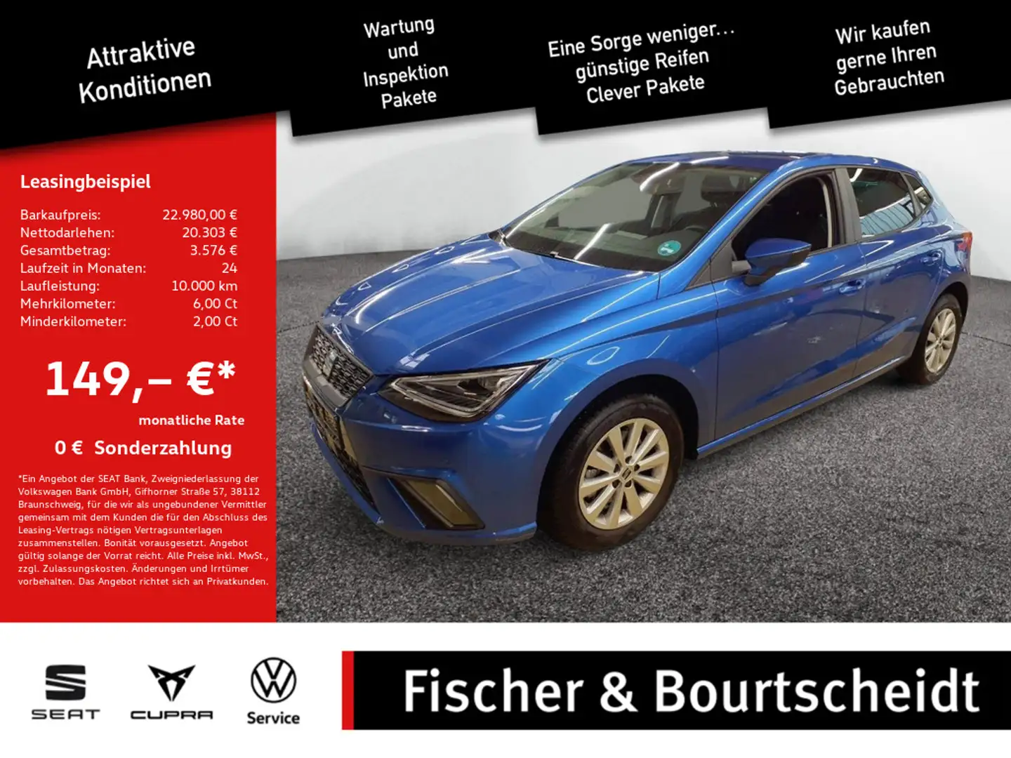 SEAT Ibiza 1.0 TSI Style NAV LED SHZ KAM PDC Blau - 1