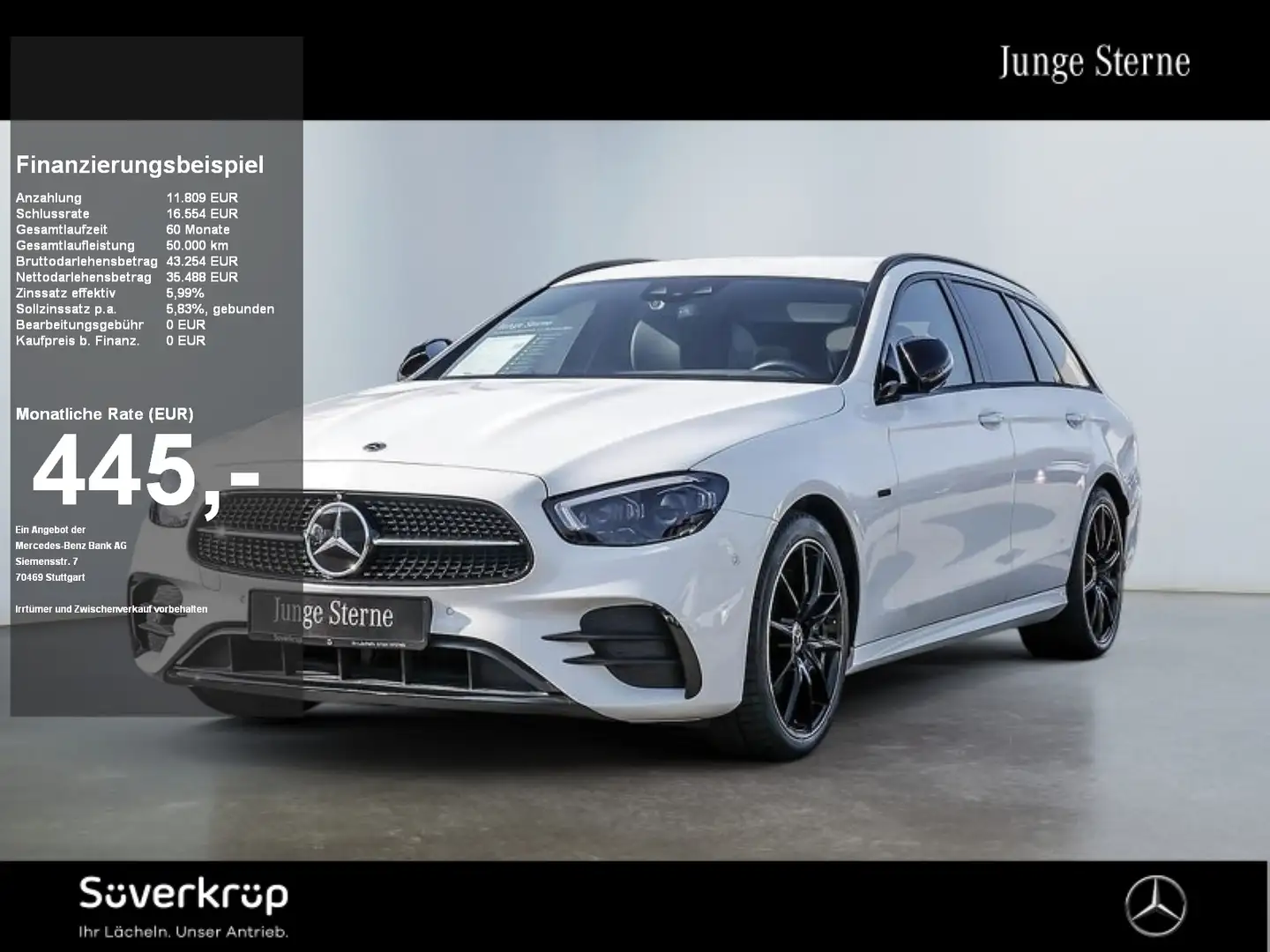 Mercedes-Benz E 220 T d , PREMIUM AMG NIGHT DISTR SPUR AHK Blanc - 1