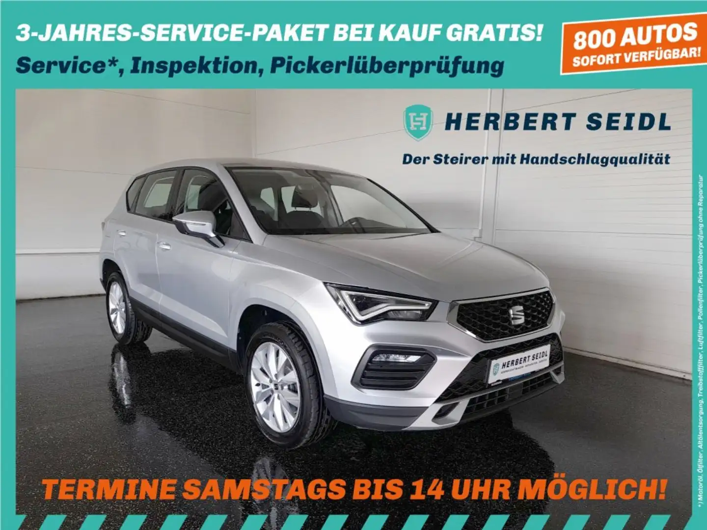 SEAT Ateca STYLE 2,0 TDI *VOLL-LED / NAVI / TEMPOMAT / PDC / WINTERPAKET / SITZHEIZUNG* Silber - 1