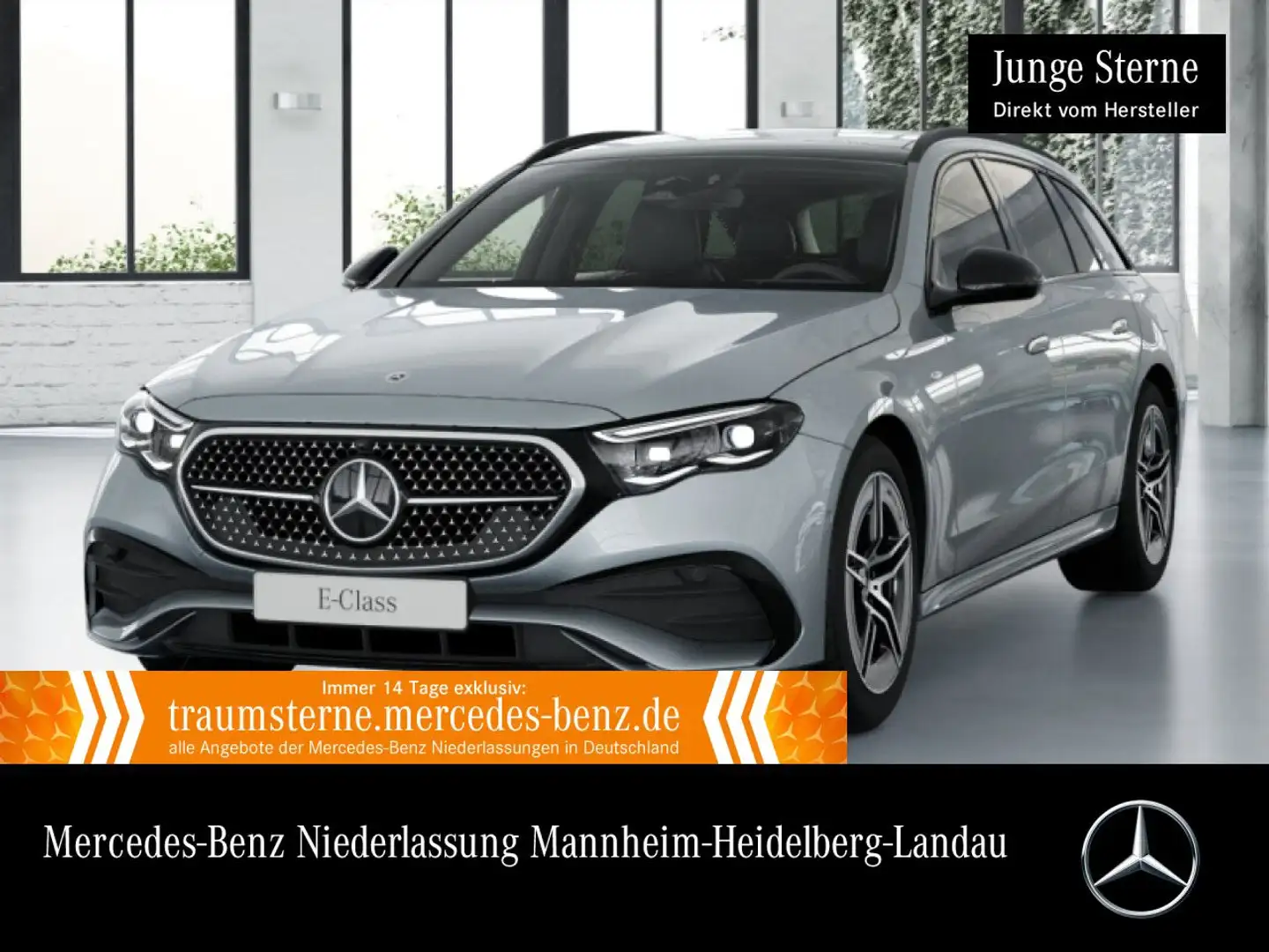 Mercedes-Benz E 300 de T 4M Hybrid AMG 360° Pano Distr. AHK PTS Argent - 1