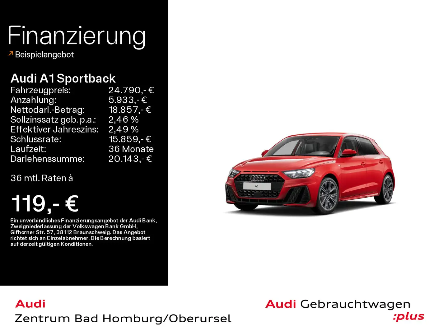 Audi A1 25 TFSI S line*Navi*LED*Alu*PDC*Vir Rot - 1