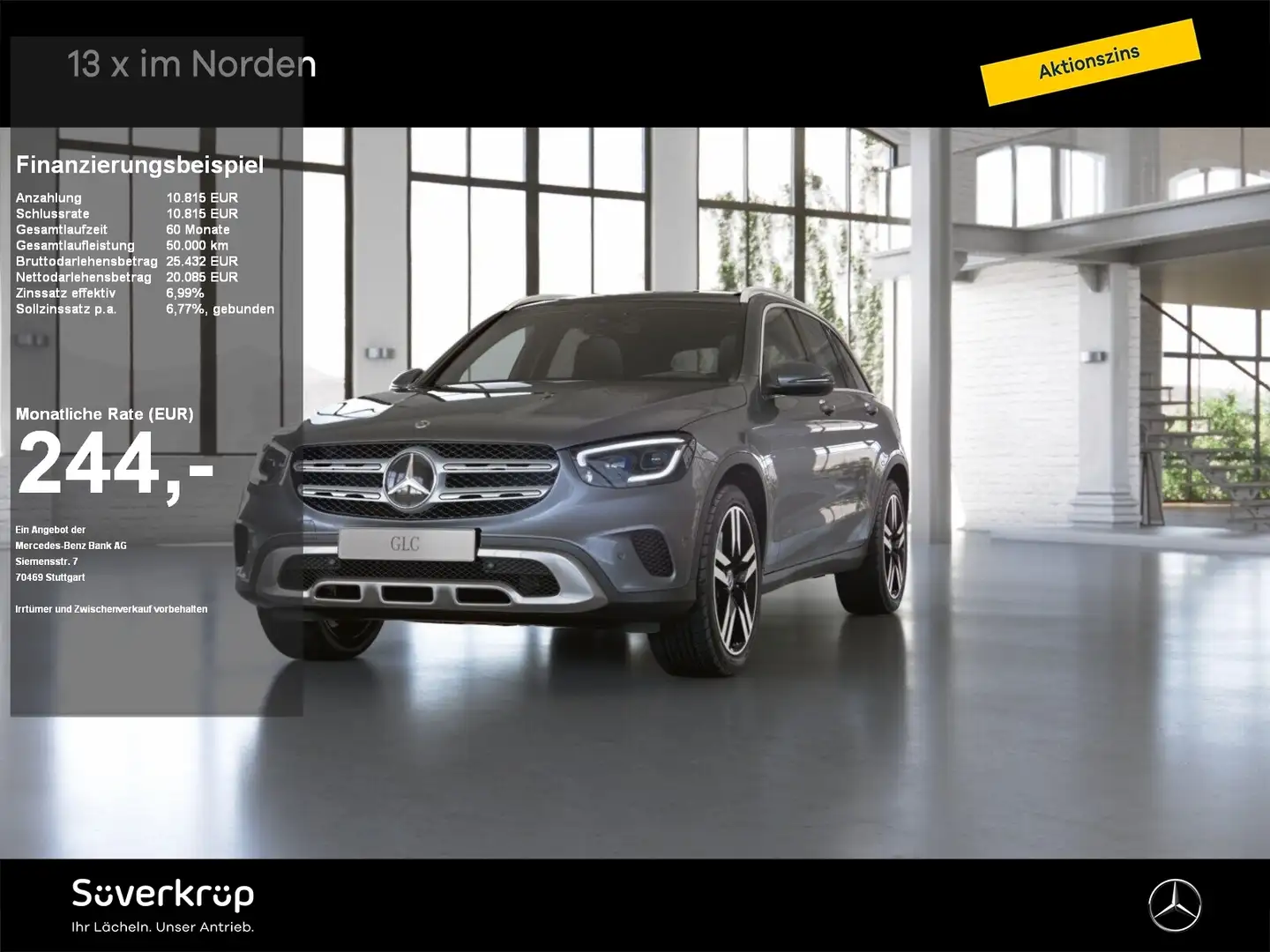 Mercedes-Benz GLC 300 de 4M AMG DISTR PANO SPUR AHK KAMERA Grau - 1