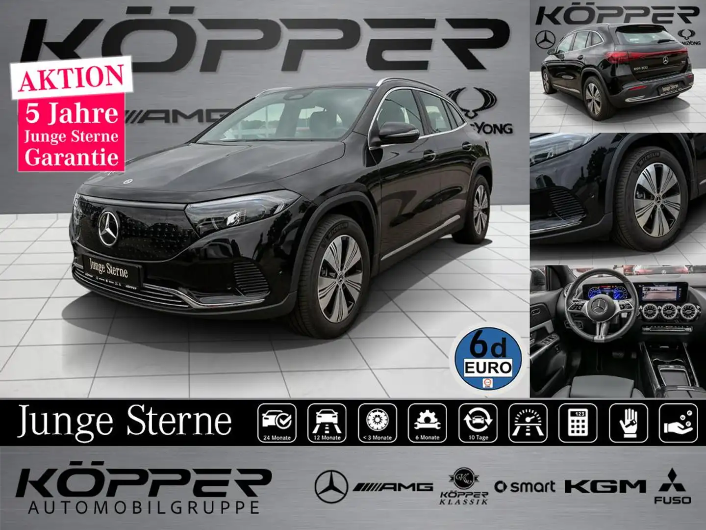 Mercedes-Benz EQA 300 4M Progr. Advanced Black Line Kamera Noir - 1