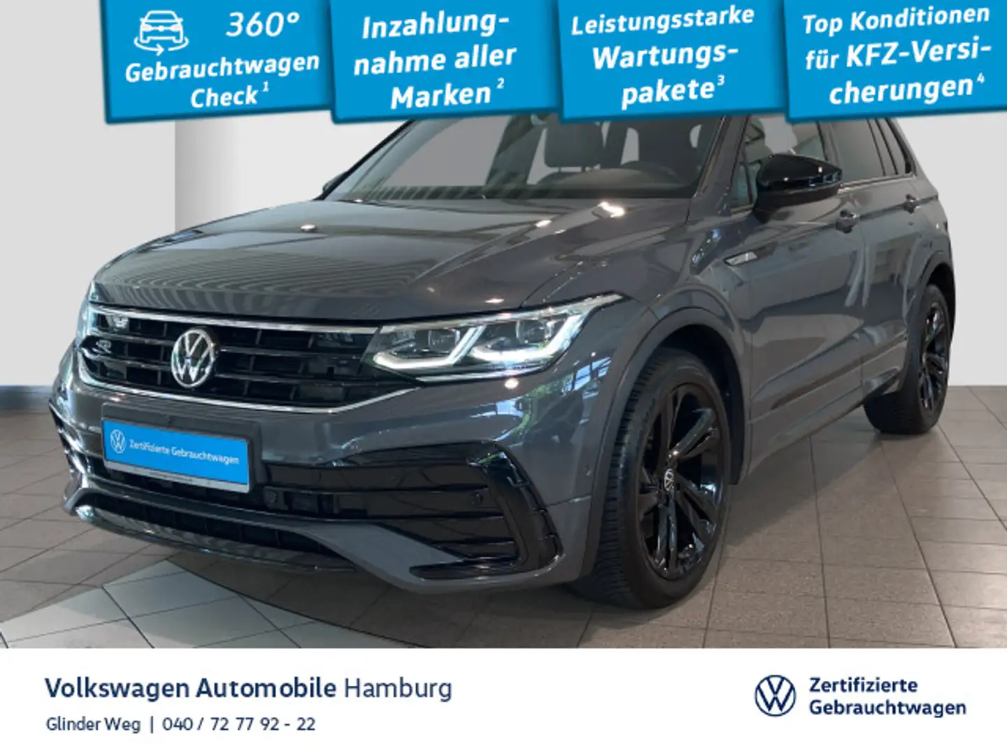 Volkswagen Tiguan 2.0 TSI DSG R-Line 4Motion Kamera Klima L Grau - 1