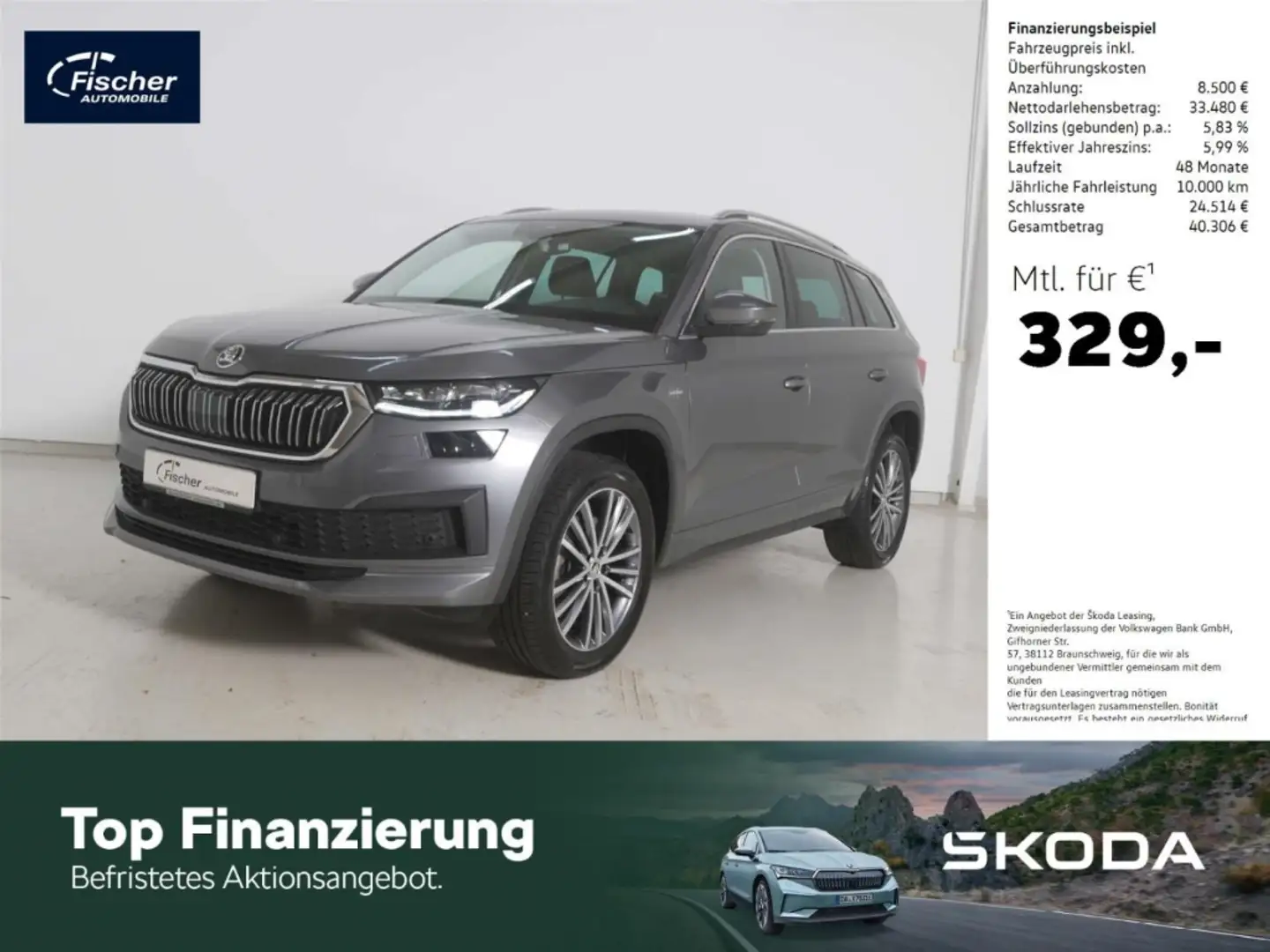 Skoda Kodiaq 2.0 TDI DSG 4x4 L&K NAV/Leder/Memory/360° Grau - 1