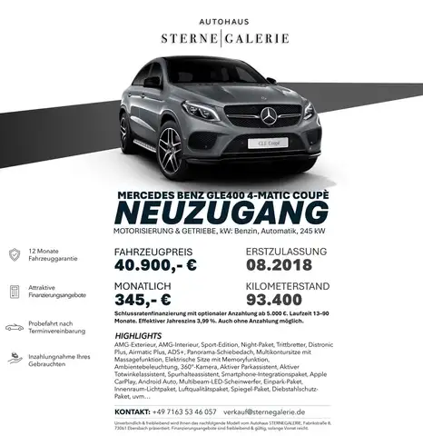 Mercedes-Benz GLE 400 4MATIC/PANO/DISTRO+/AIRM/MASSAGE