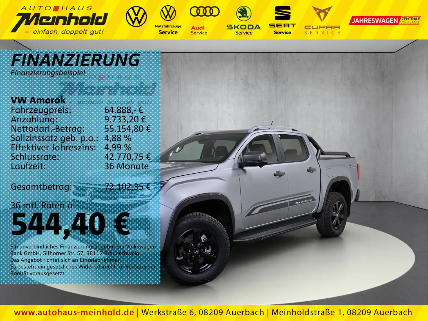 Volkswagen Amarok 3.0 TDI PanAmericana, Standh, AHK, Sperre Silber - 1