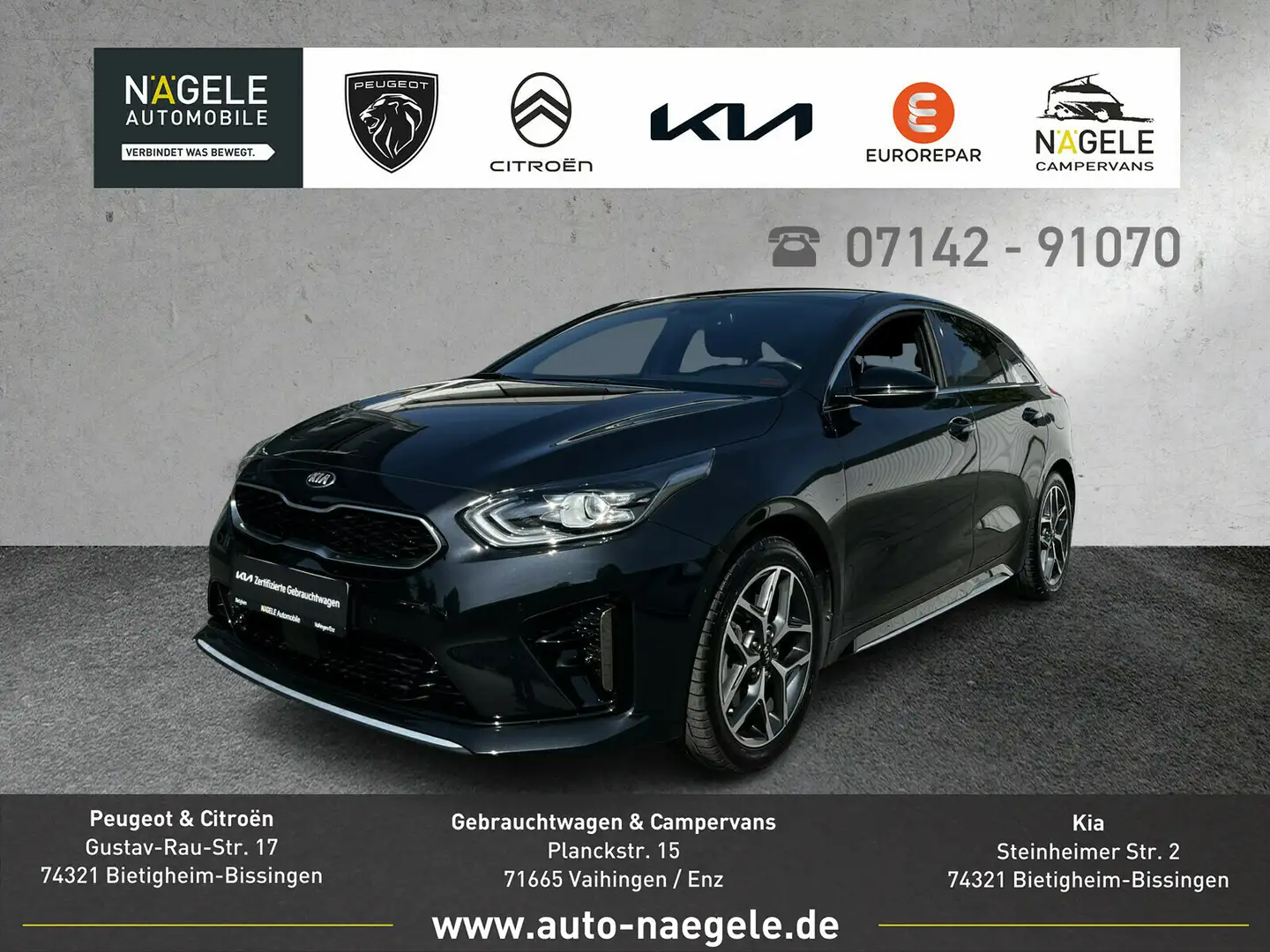 Kia ProCeed / pro_cee'd Proceed 1.6 CRDi DCT 48V GT+NAVI+JBL+Blutooth Noir - 1