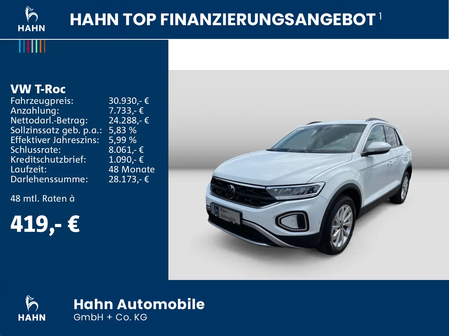 Volkswagen T-Roc 1.5TSI DSG Life LED ACC GRA Einp Sitzhzg Weiß - 2
