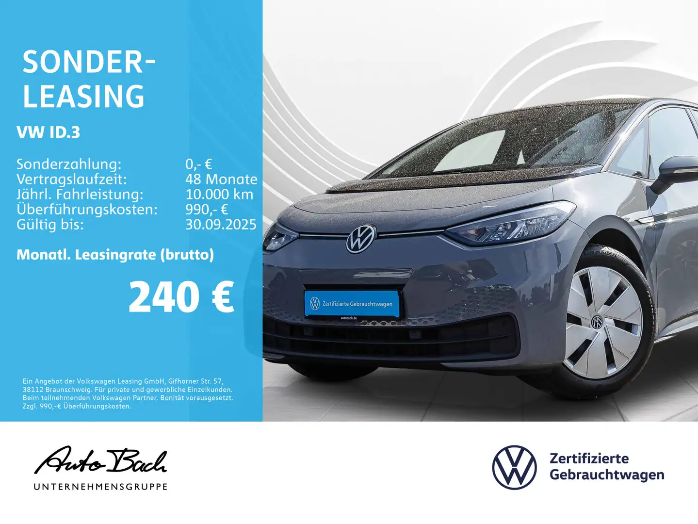 Volkswagen ID.3 Pure Performance City Automatik, Navi, LED, Grigio - 1