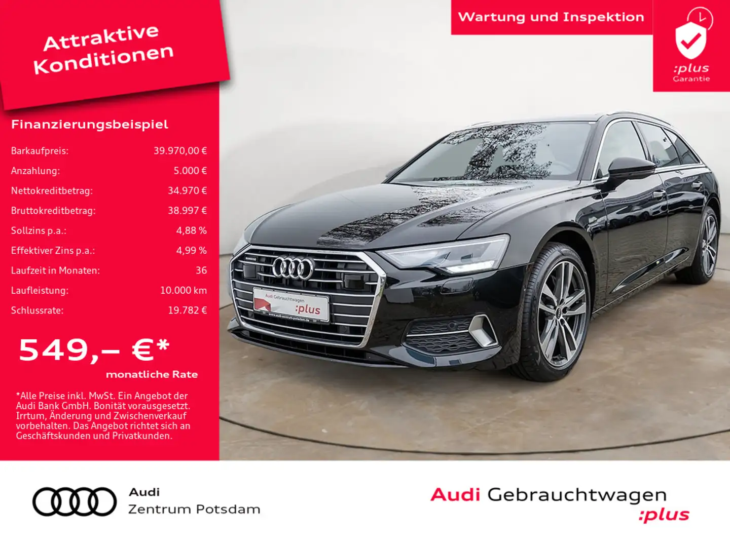 Audi A6 Avant 50 TDI quattro LED NAVI AHK PANORAMA Noir - 1