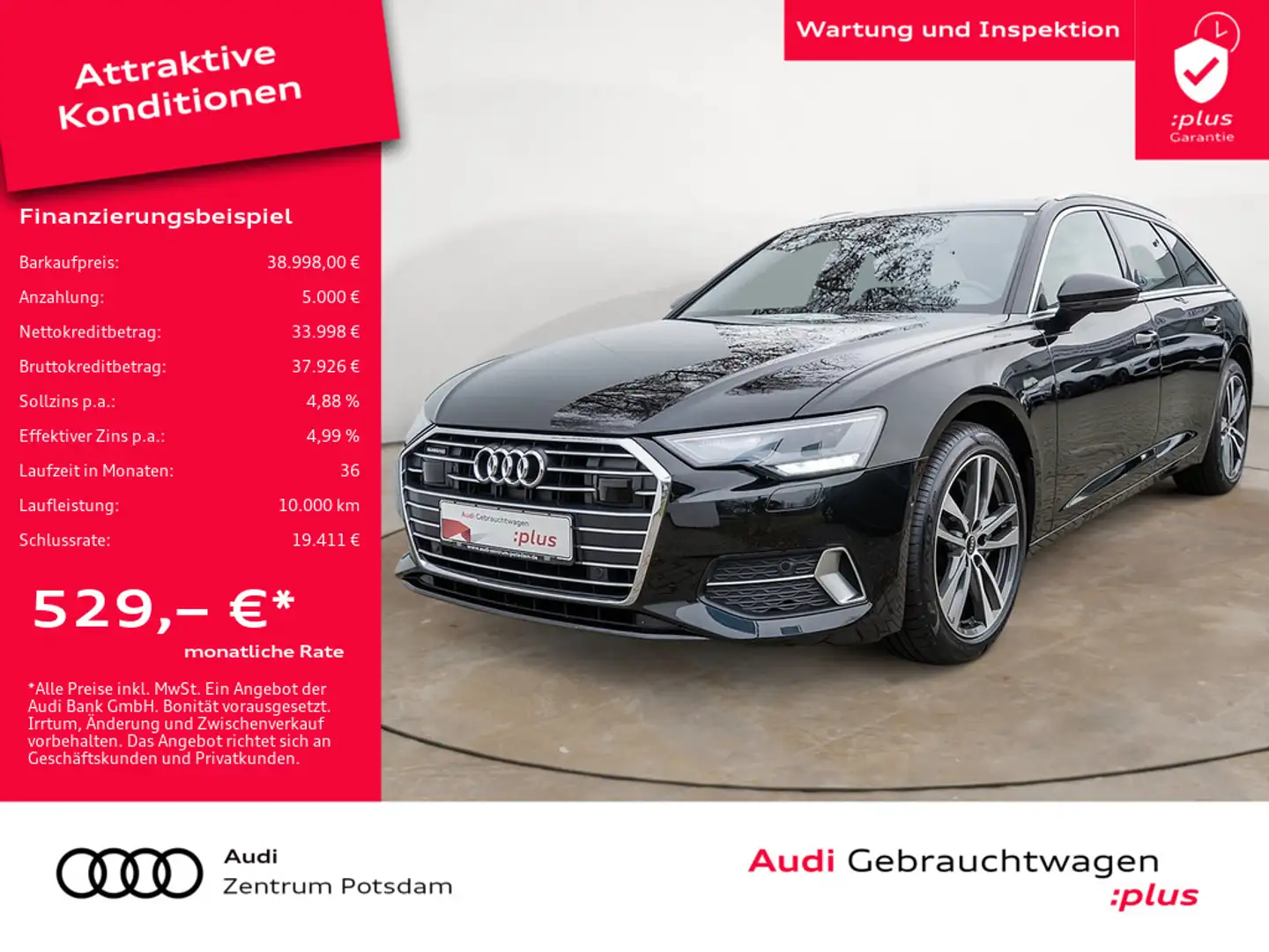 Audi A6 Avant 50 TDI quattro LED NAVI AHK PANORAMA Schwarz - 1