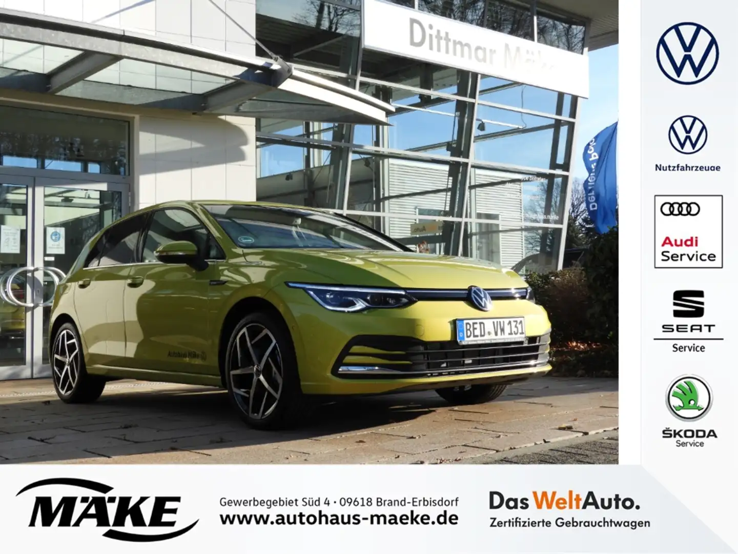 Volkswagen Golf 2.0 TDI Style DSG LED NAVI AHK HUD ACC Parklenkass Amarillo - 1