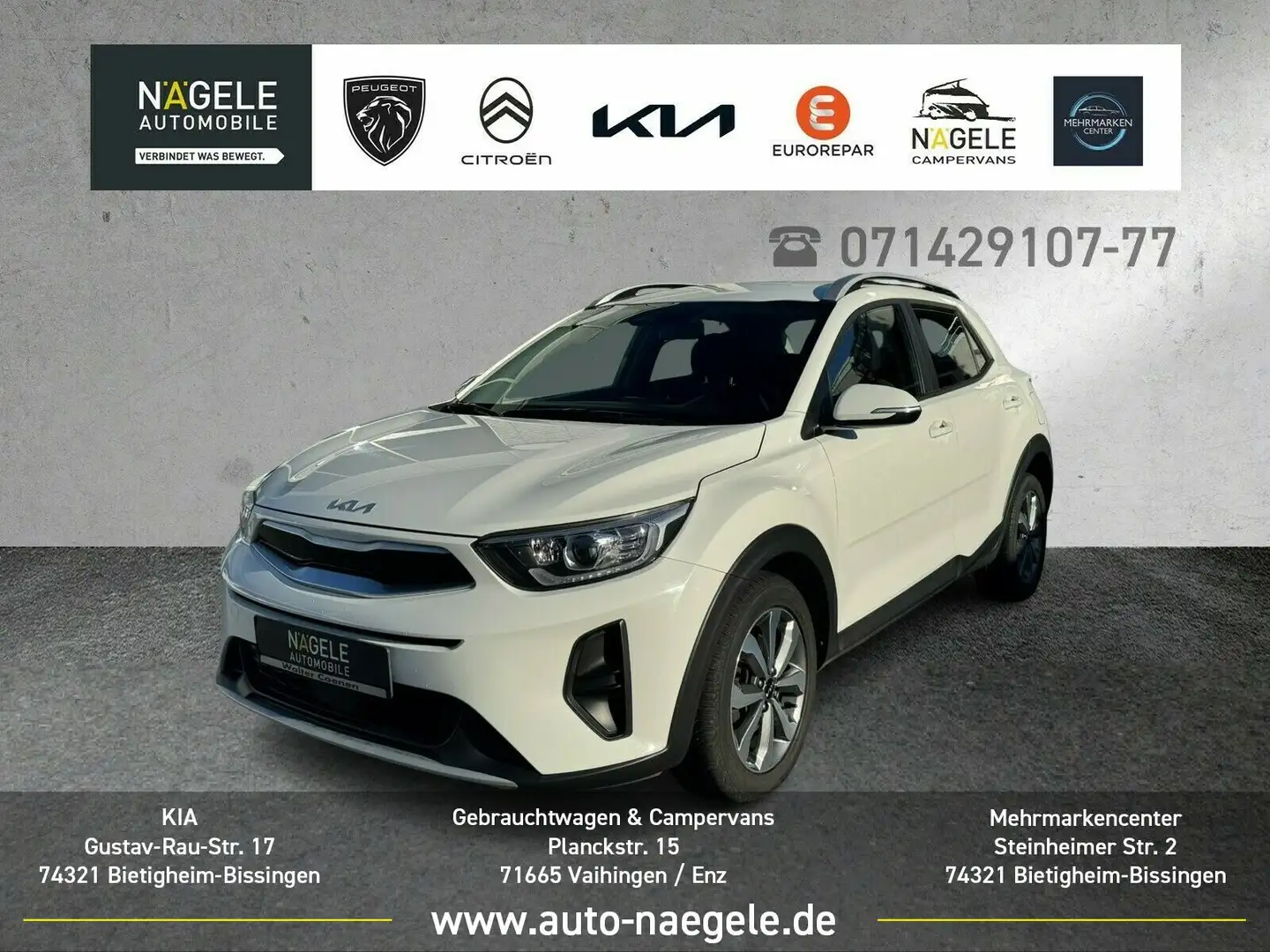 Kia Stonic 1.0 T-GDI Autom.Vision|Navi+SHZ+Kamera BC Weiß - 1