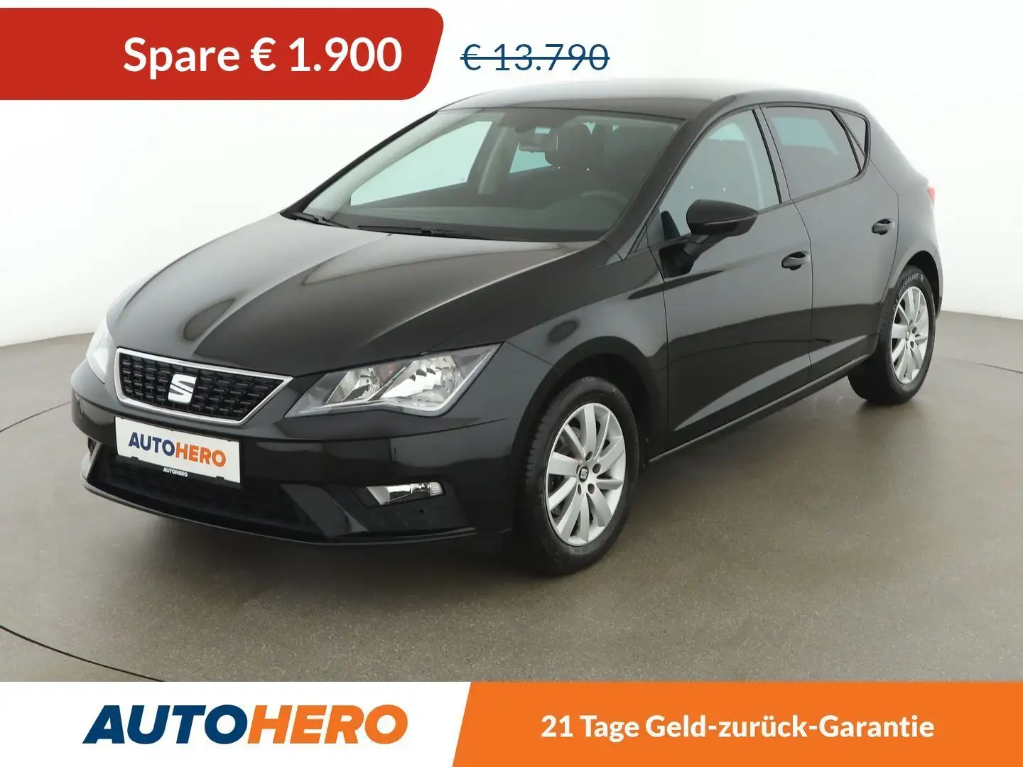 SEAT Leon 1.0 TSI Reference *TEMPO*KLIMAAUT*ALU* Zwart - 1