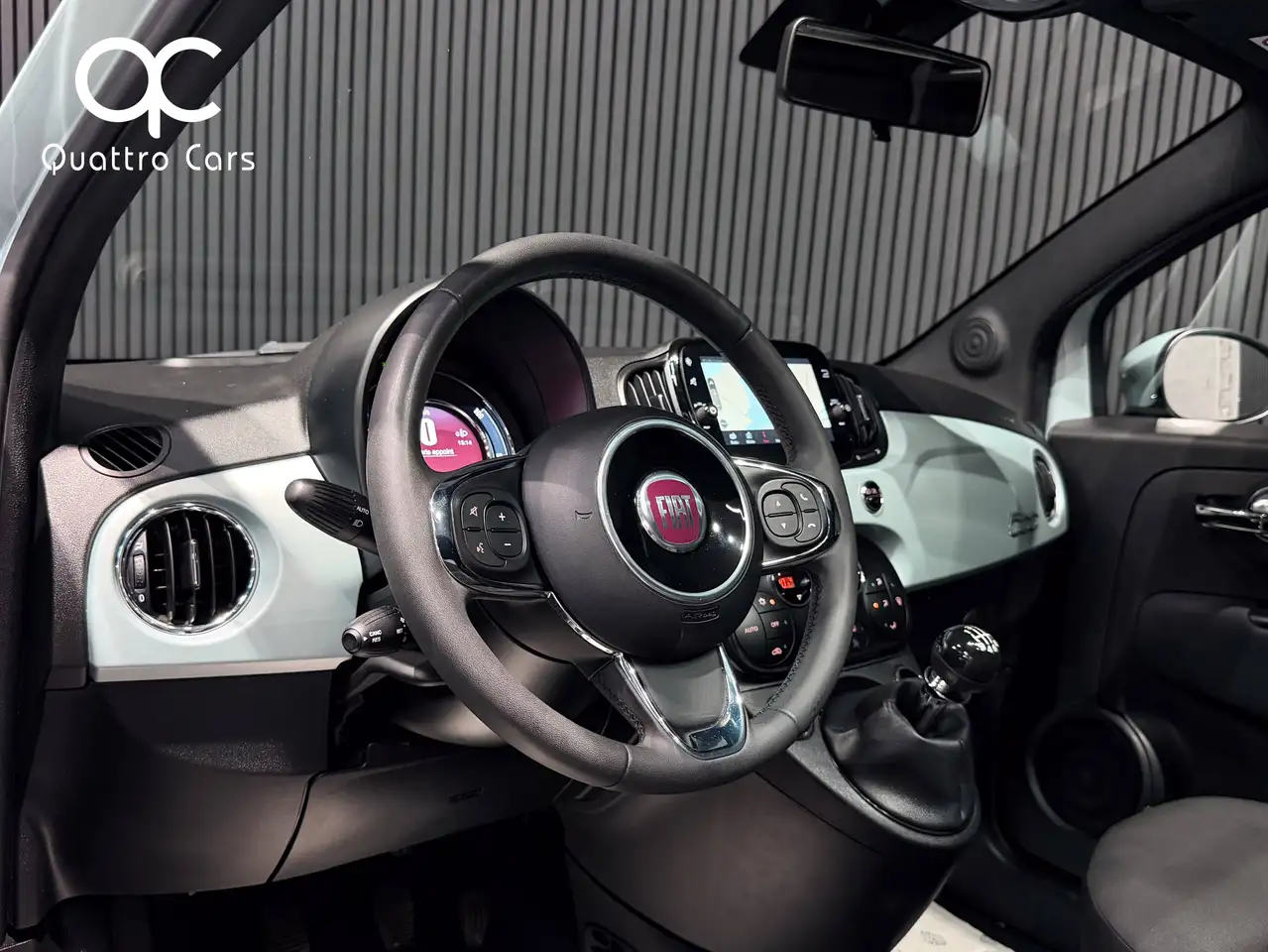 Fiat 500 1.0i Hybrid Car play Gps Toit pano Verde Rugiada, миниатюра 11
