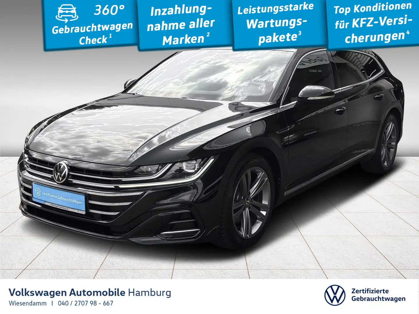 Volkswagen Arteon 2.0 TDI DSG R-Line AHK Kam Schwarz - 1