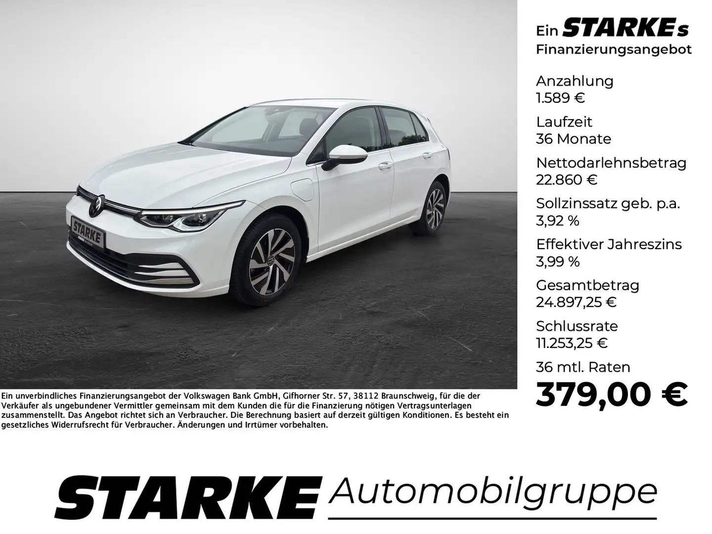 Volkswagen Golf 1.4 TSI DSG eHybrid Style Weiß - 1