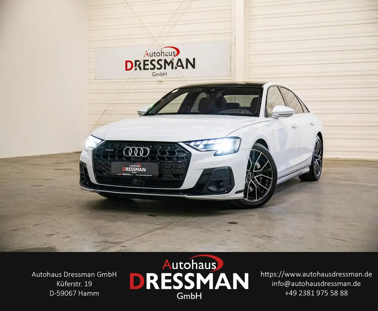 Audi A8 55 TFSI Q. S-Line MATRIX B&O STHZG PANO HuD Weiß - 1