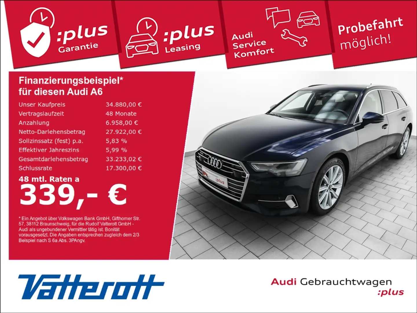 Audi A6 Avant 40 TDI quattro sport Navi Leder Kamera Blau - 1