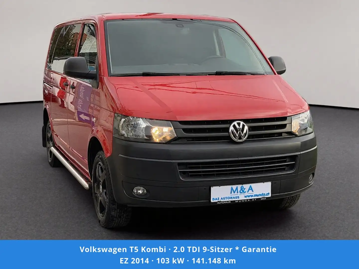 Volkswagen T5 Kombi 2.0 TDI 9-Sitzer * Garantie Rot - 2