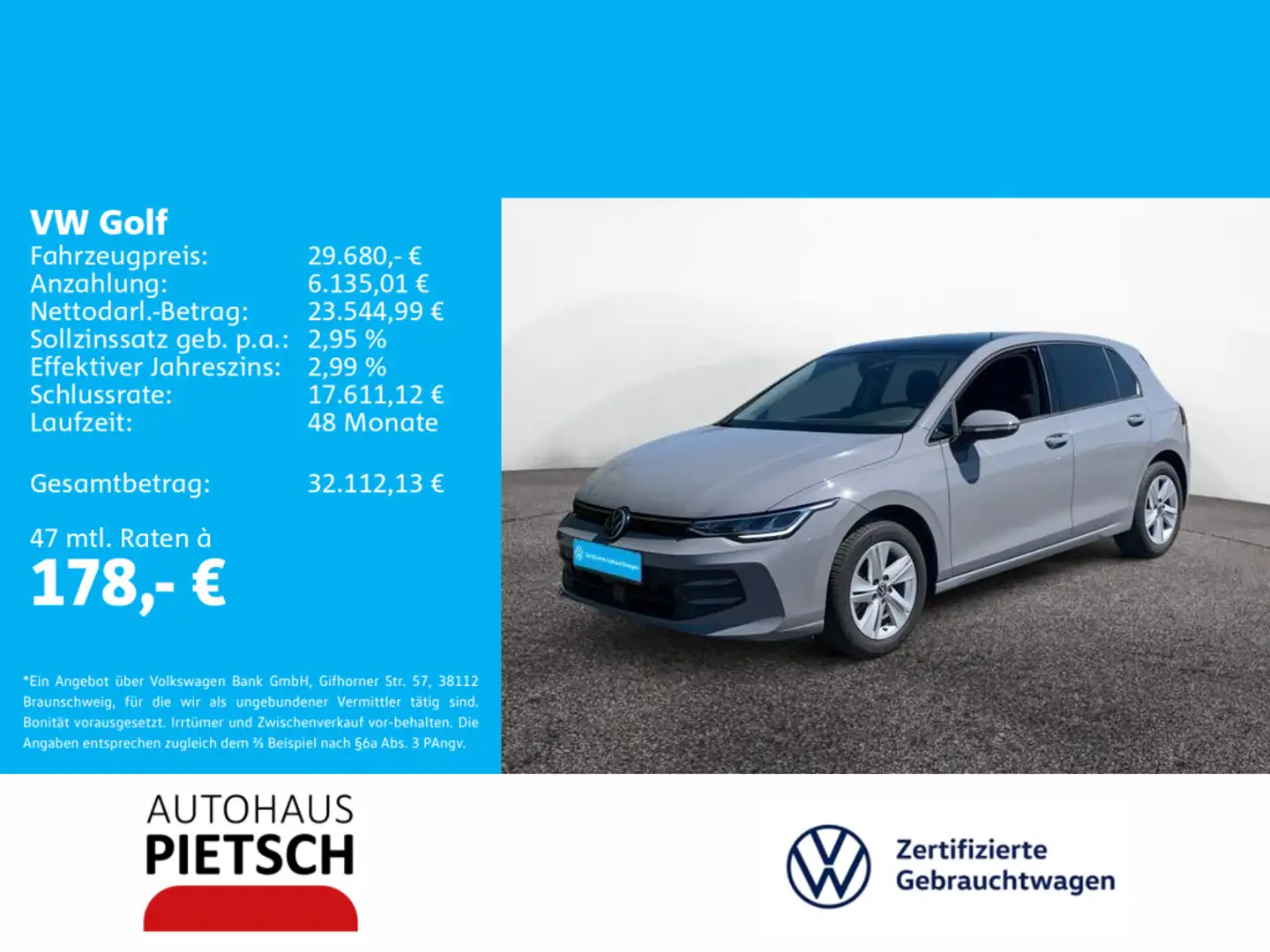 Volkswagen Golf VIII 1.5 TSI Life LED AHK PANO PDC ACC RFK Grau - 1