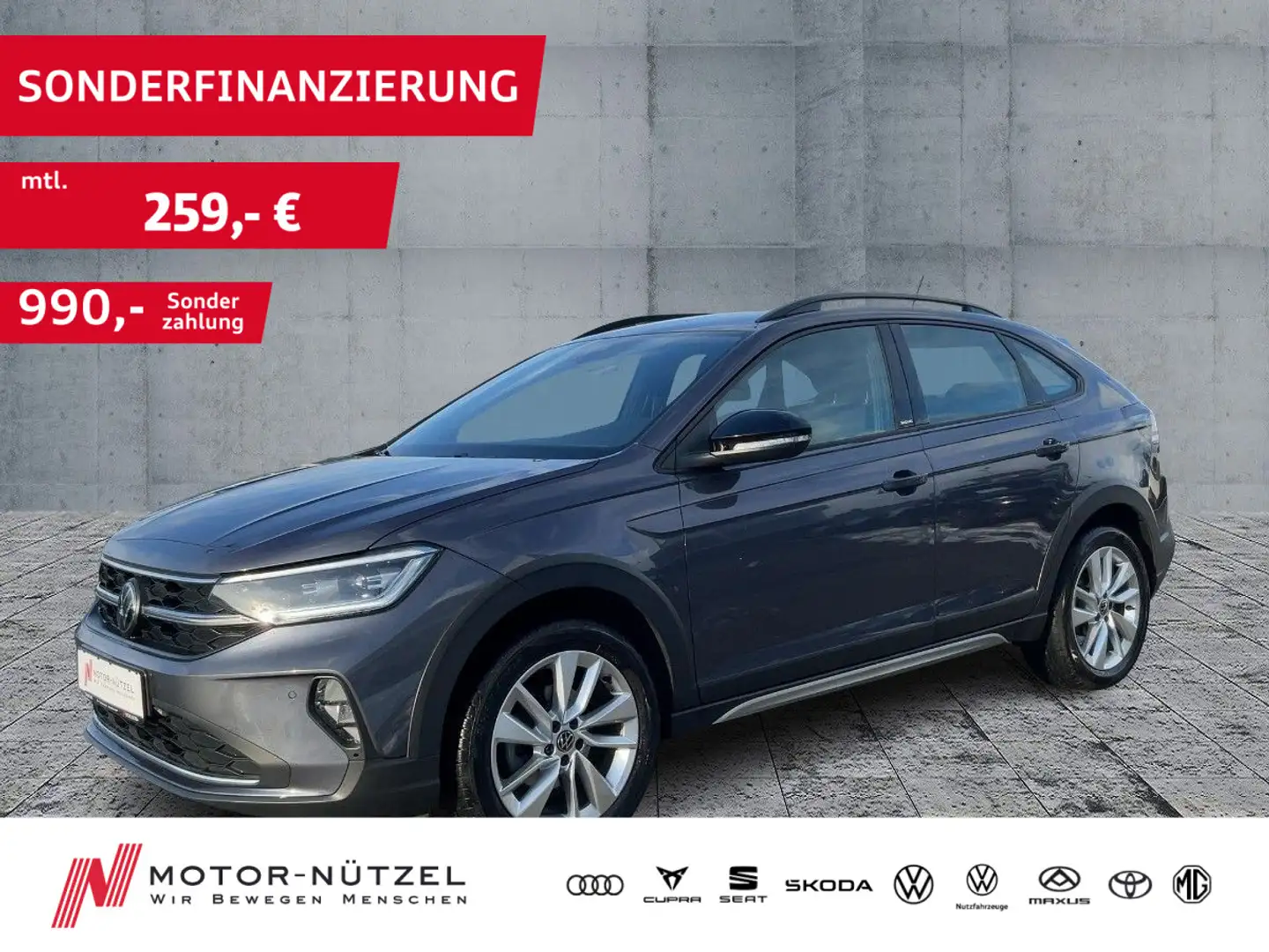 Volkswagen Taigo 1.0TSI MOVE MATRIX+APP+ACC+SHZ+PDC+RFK+NSW Grau - 1