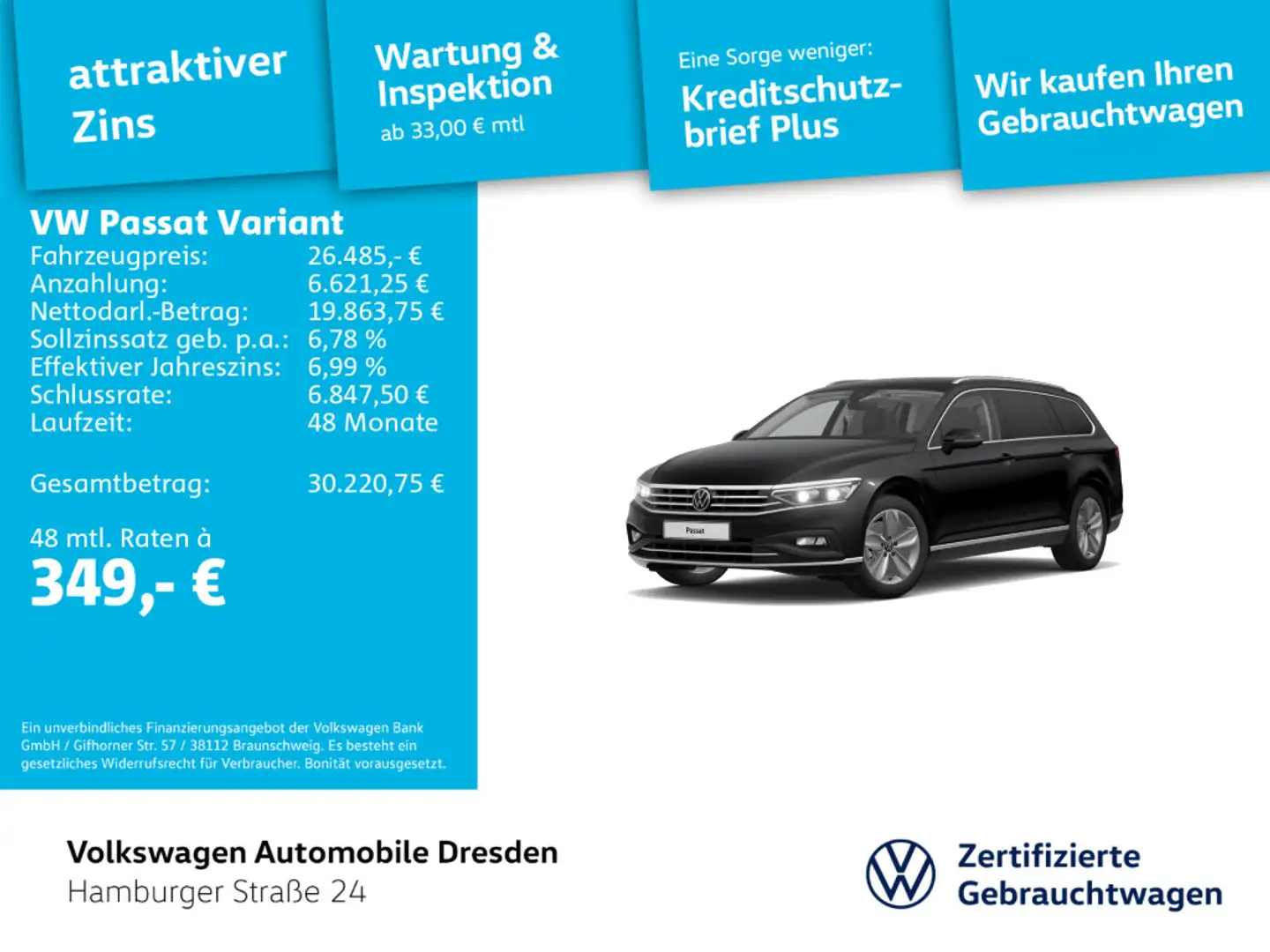 Volkswagen Passat Variant Elegance Schwarz - 1