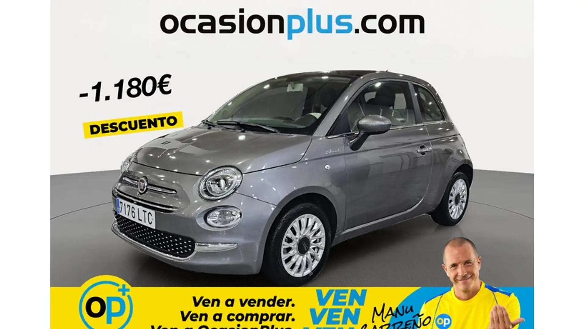 Fiat 500 1.0 Hybrid Dolcevita 52kW Gris - 1