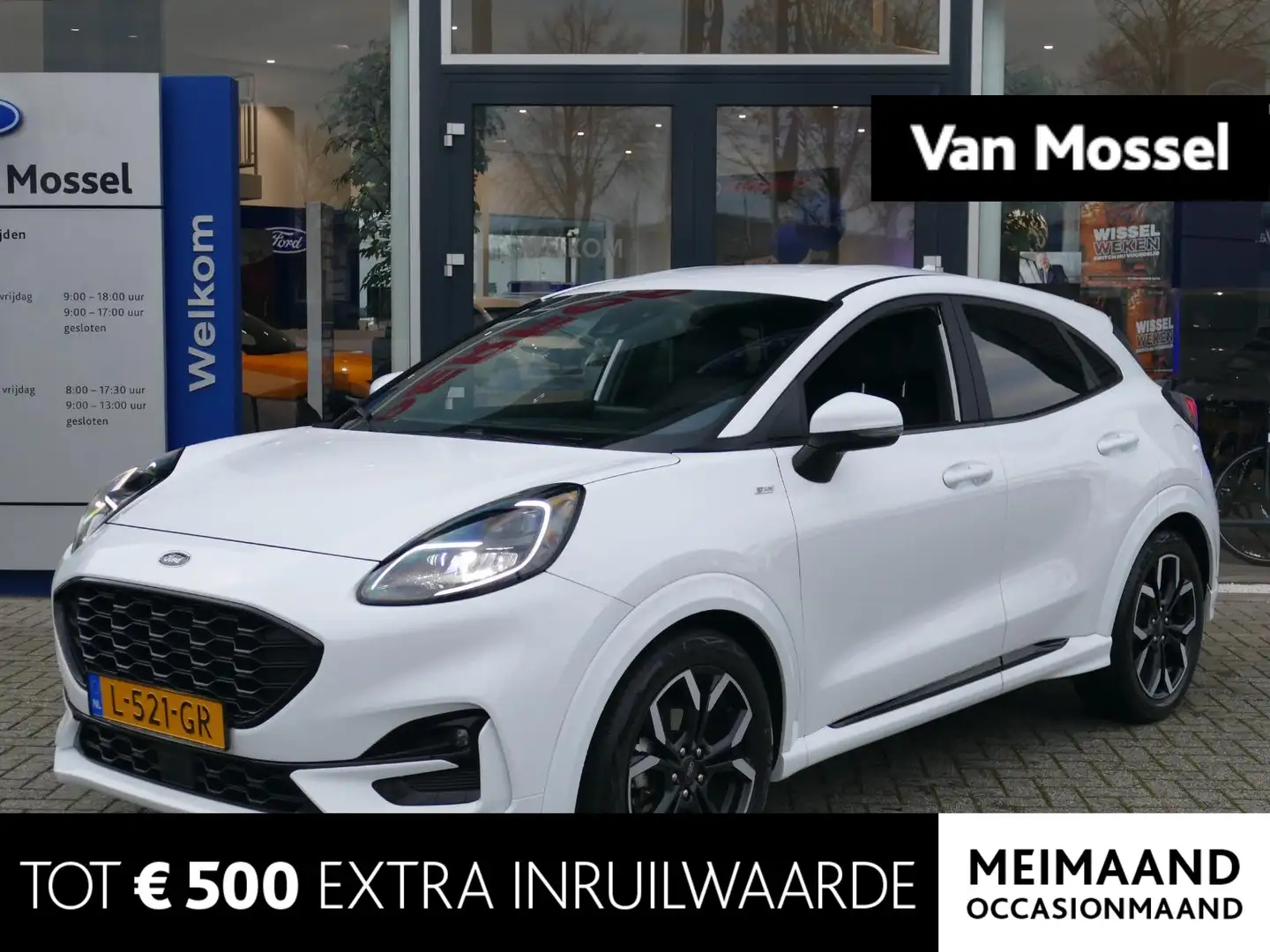 Ford Puma 1.0 EcoBoost Hybrid ST-Line X TREKHAAK | PARKEERSE Wit - 1